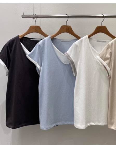 假兩件拼色 Tee 