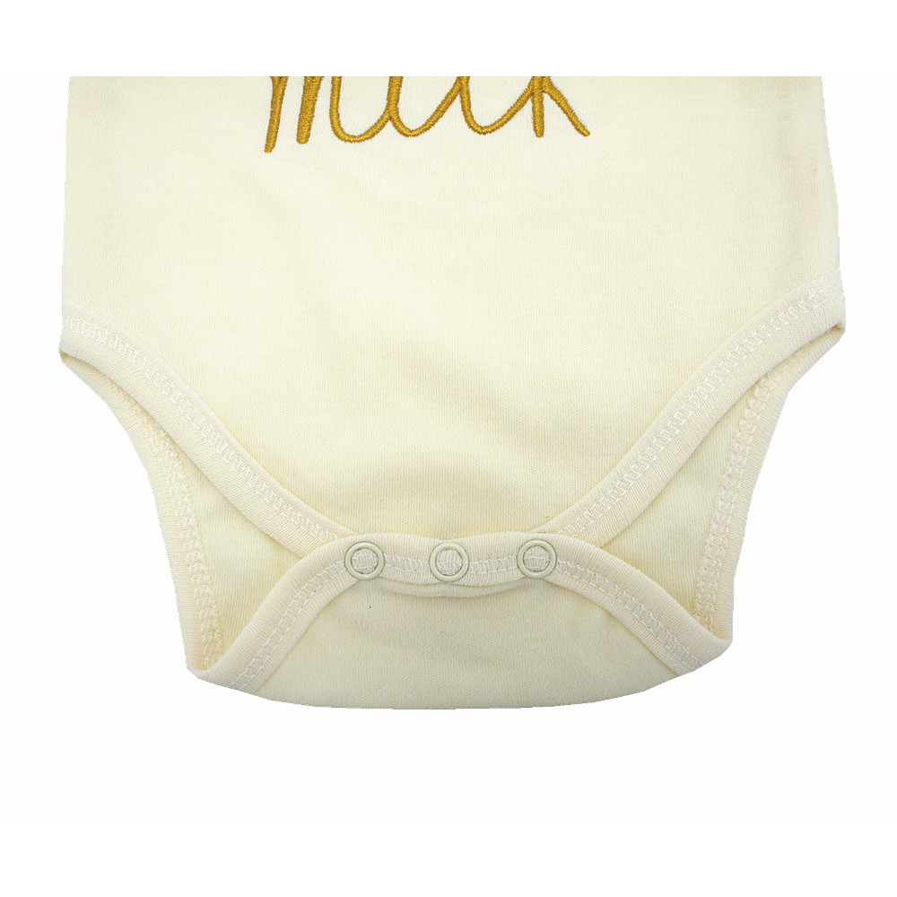 Trendyvalley Organic Cotton Short Sleeve Romper Milk Bear