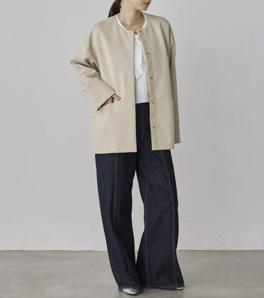 簡約風無領外套 - 2026 流行穿搭  女士外套 春夏秋時尚穿搭 優雅日常 成人休閒 易於配搭 日本直送   #JP-I-260007