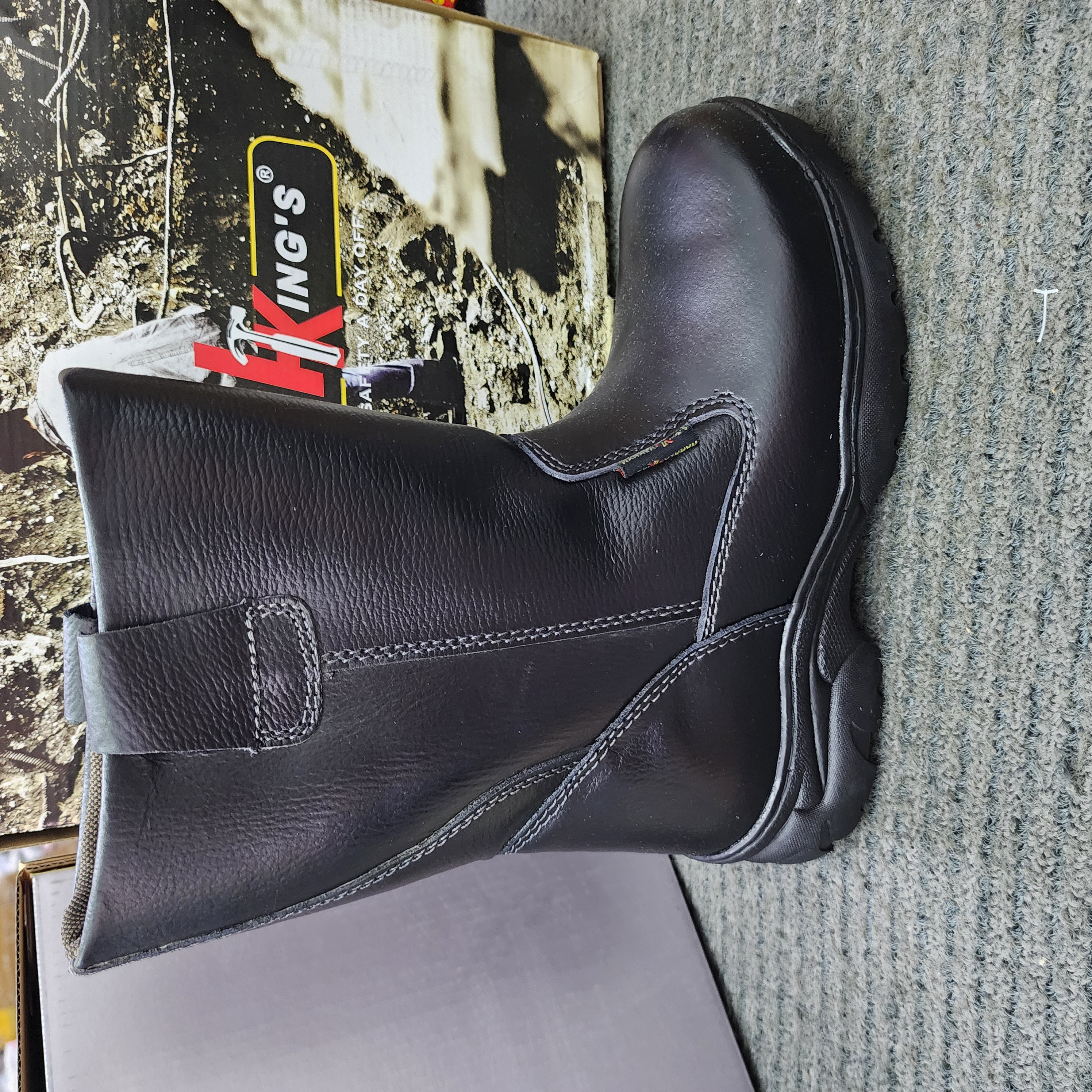 Hammer King Safety 13022 Mens Shoes High Cut Pull-up Steel Toe Cap Leather Working Shoes SIRIM and DOSH Approved Kasut Keselamatan
