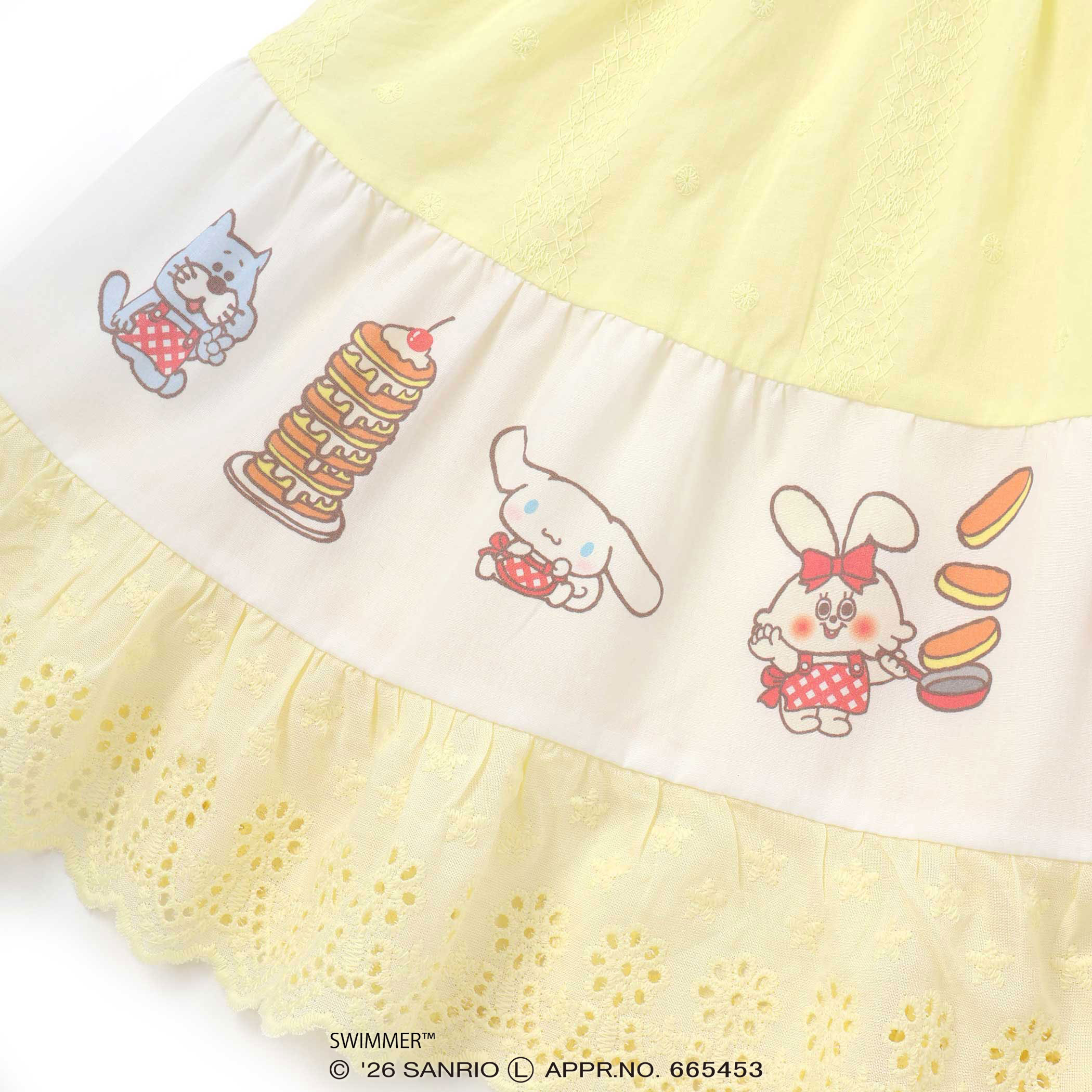 🆕【⭐訂購⭐】🌀 🇯🇵 日本直送 SWIMMER x #SanrioCharacters 泡泡袖 縷空蕾絲裙擺 連身裙［2款選］🌀 [ELCA-0264][260428]