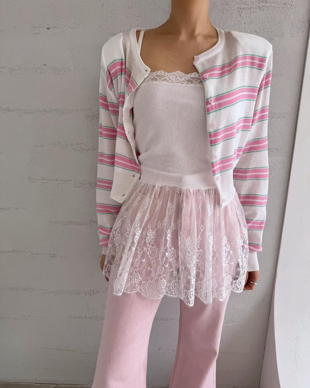 粗間短裝薄針織外套