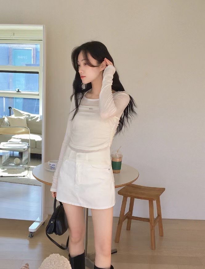 I06 洗水牛仔裙褲