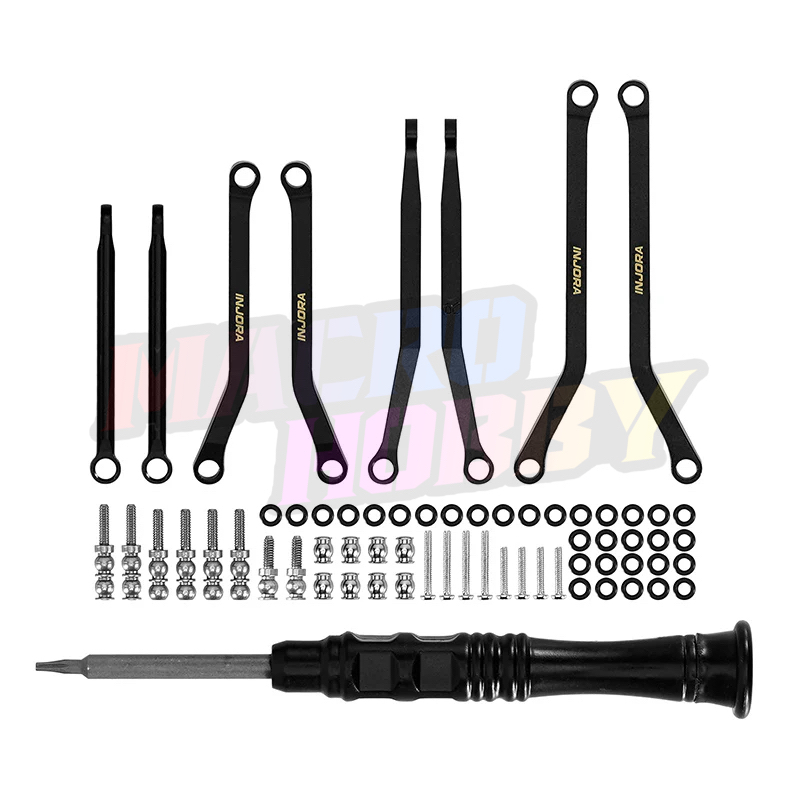 INJORA Black Brass High Clearance Chassis Links for 1/30 SCX30 #530385