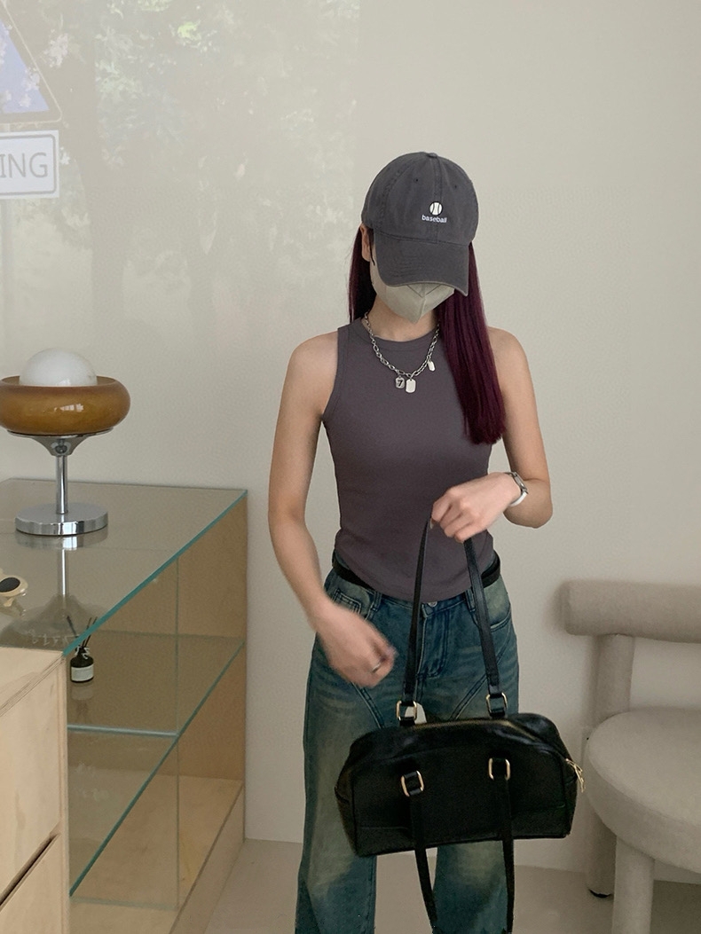 Plain Casual Tank Top 韩版休闲螺纹弹力背心（6 colours)