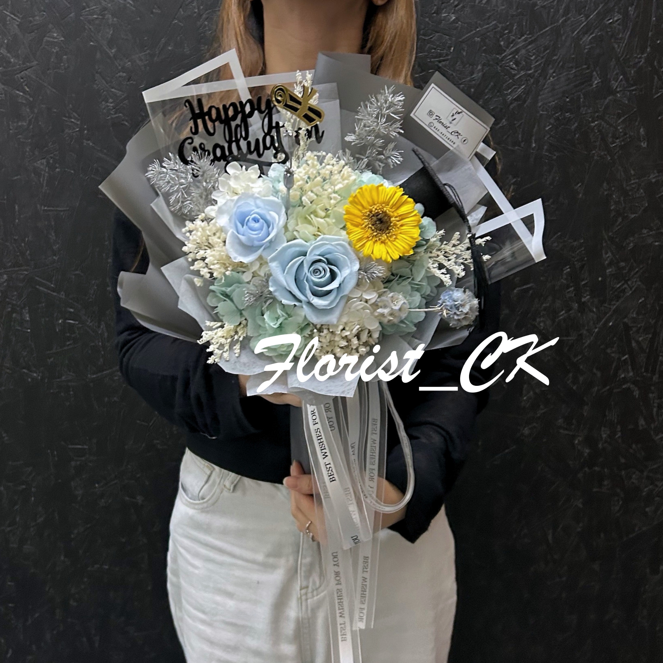 【2026 畢業推介】Solaris Crest｜畢業之選｜永生玫瑰太陽花花束 (預訂款)