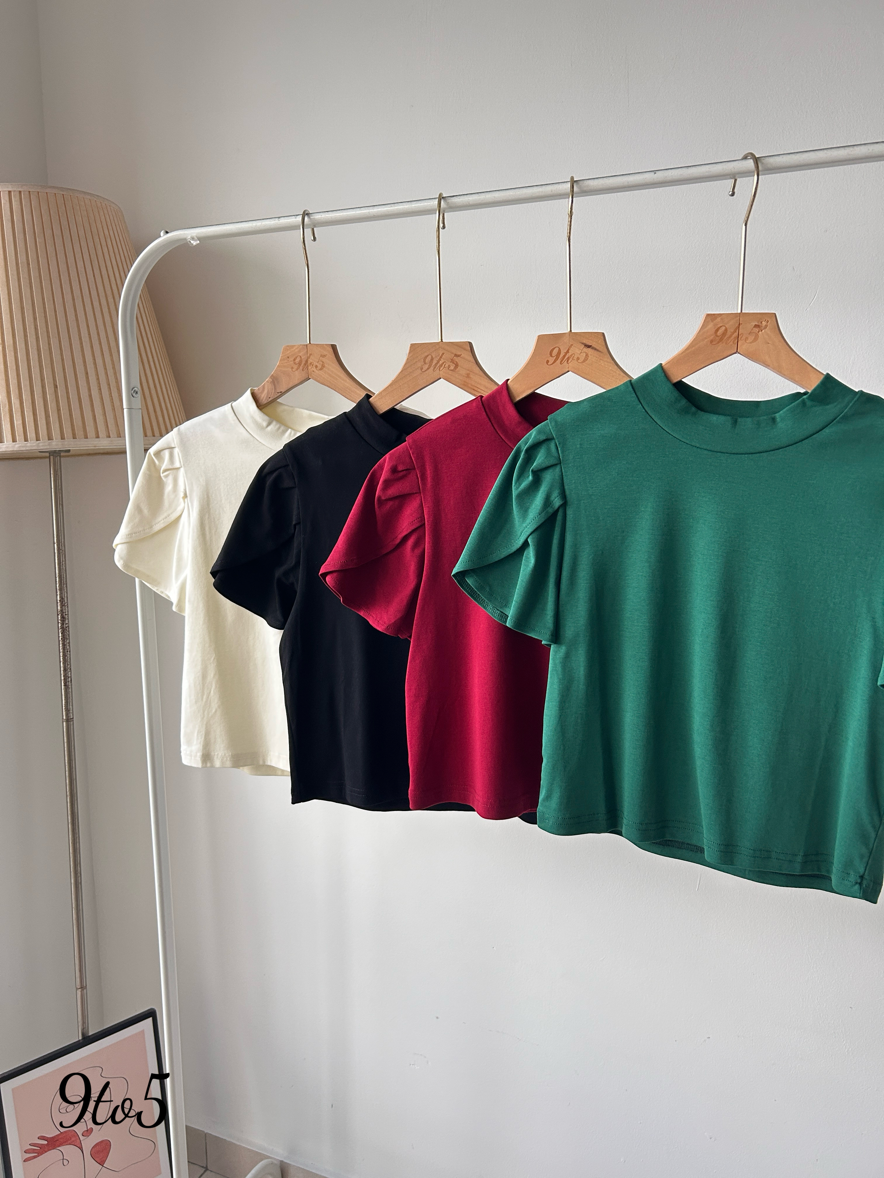 T4006 Ruffle Sleeve Top - 4 Colors