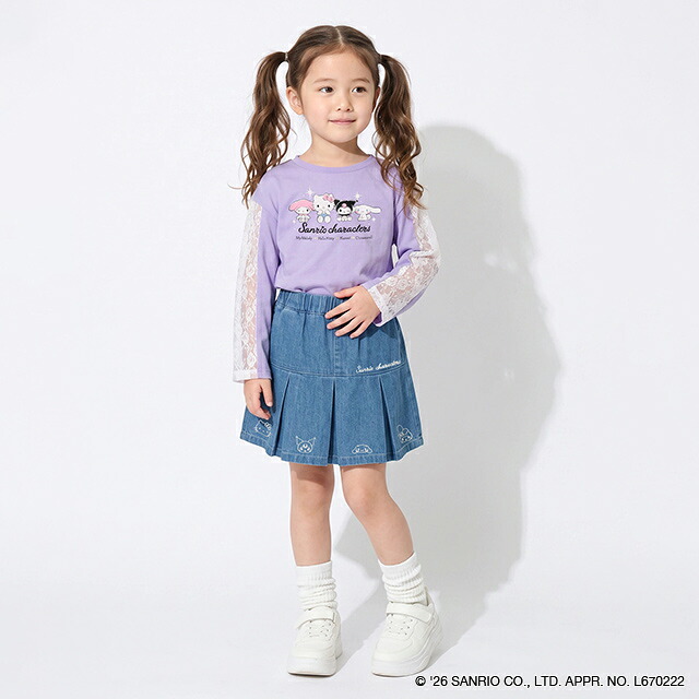 🆕【⭐訂購⭐】 🇯🇵日本直送 🌀#Sanrio 刺繡牛仔百褶裙 (附內襯短褲)［2款選］🌀[ELIA-0108][261015]