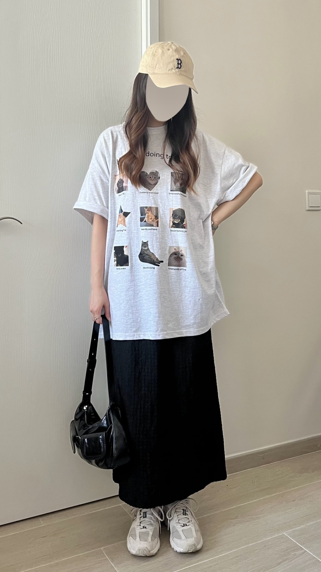 九宮格喵喵oversize tee