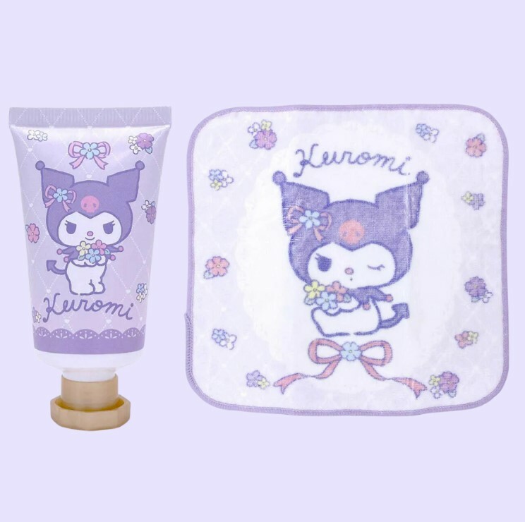 日本直送 SHOBIDO Sanrio 潤手霜及迷你毛巾套装 - 1盒 - 現貨