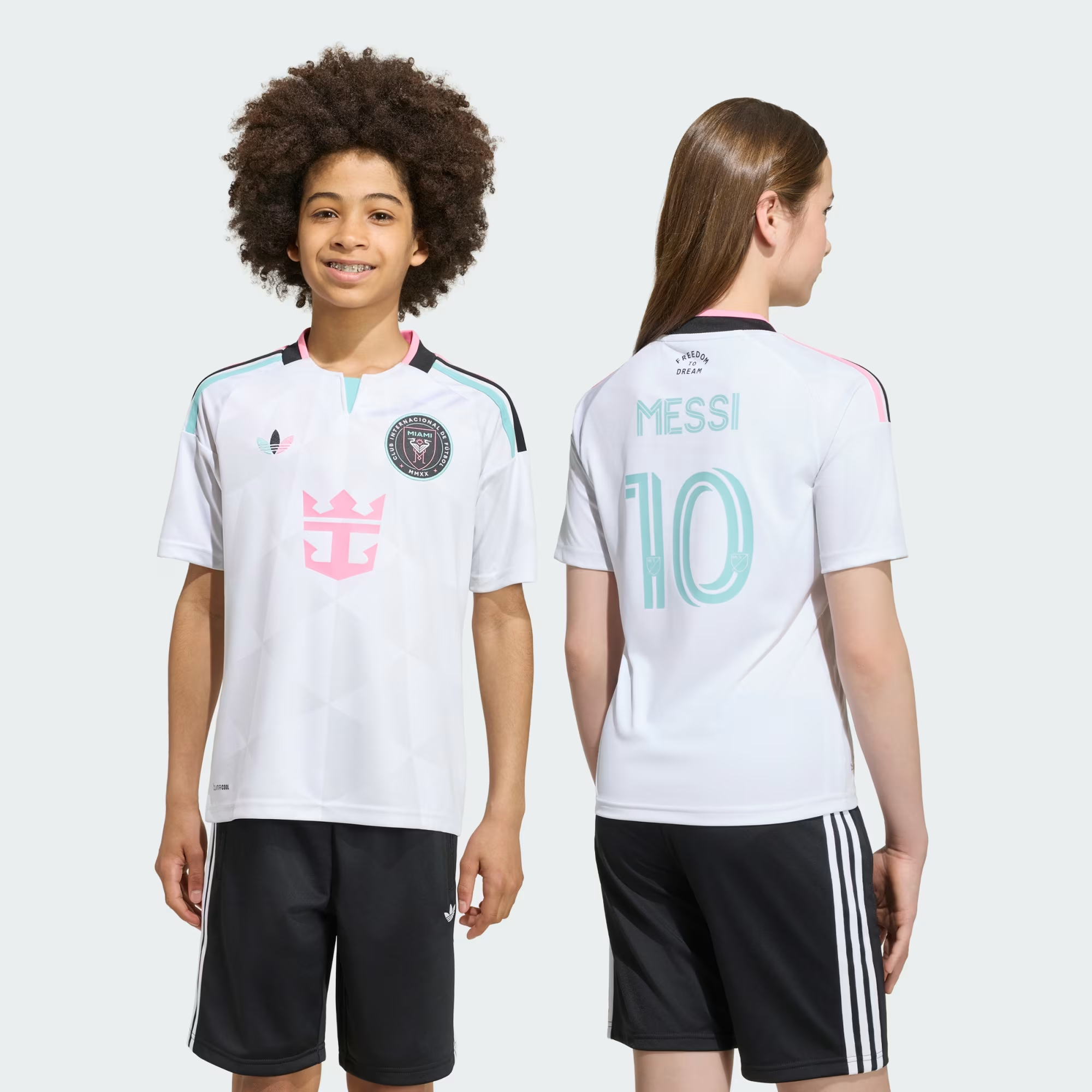 Adidas MLS Inter Miami 邁阿密國際 2026-27 「Cenit」三客童裝球迷版球衣 (連MESSI印字) KE6329