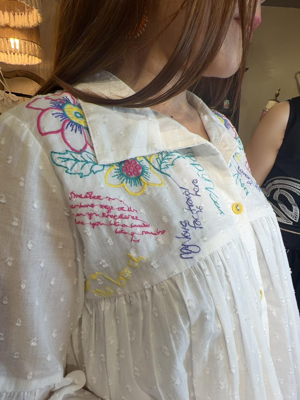 2166 White Graffiti Shirt 2 way