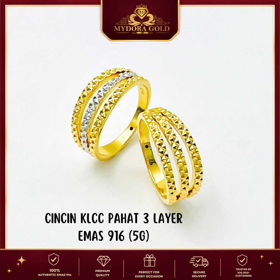 MYDORA Cincin KLCC Pahat 3 Layer (5G) l EMAS 916/22K
