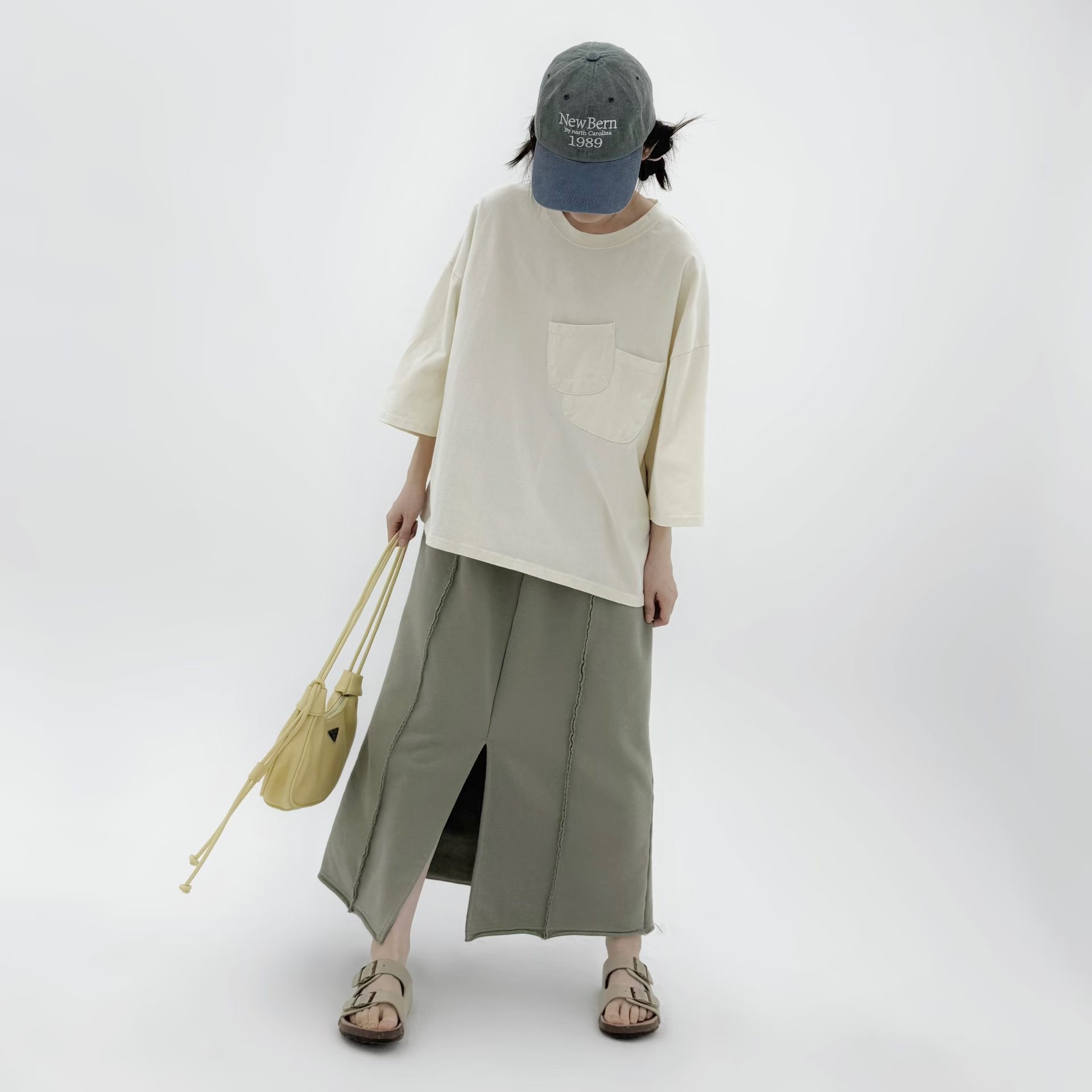 時尚休閒衛衣開衩長裙