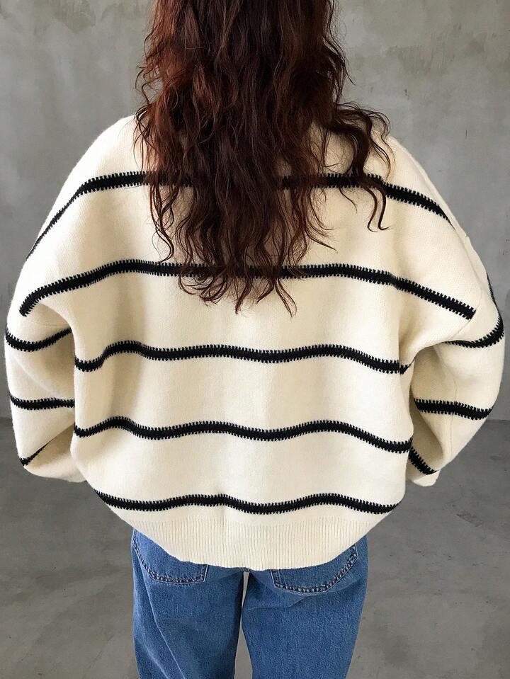 復古條紋針織毛衣