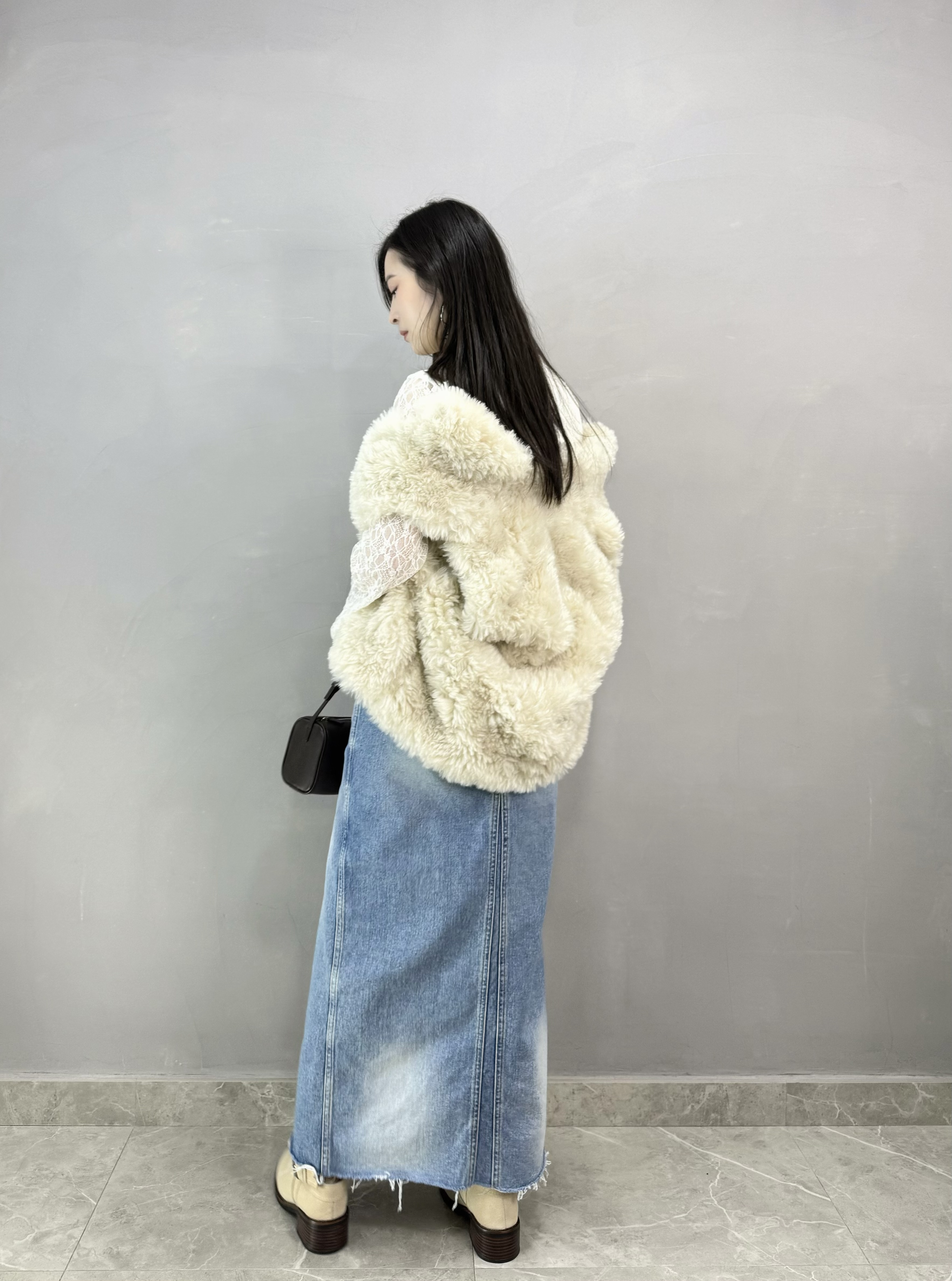 F72 開叉牛仔長裙