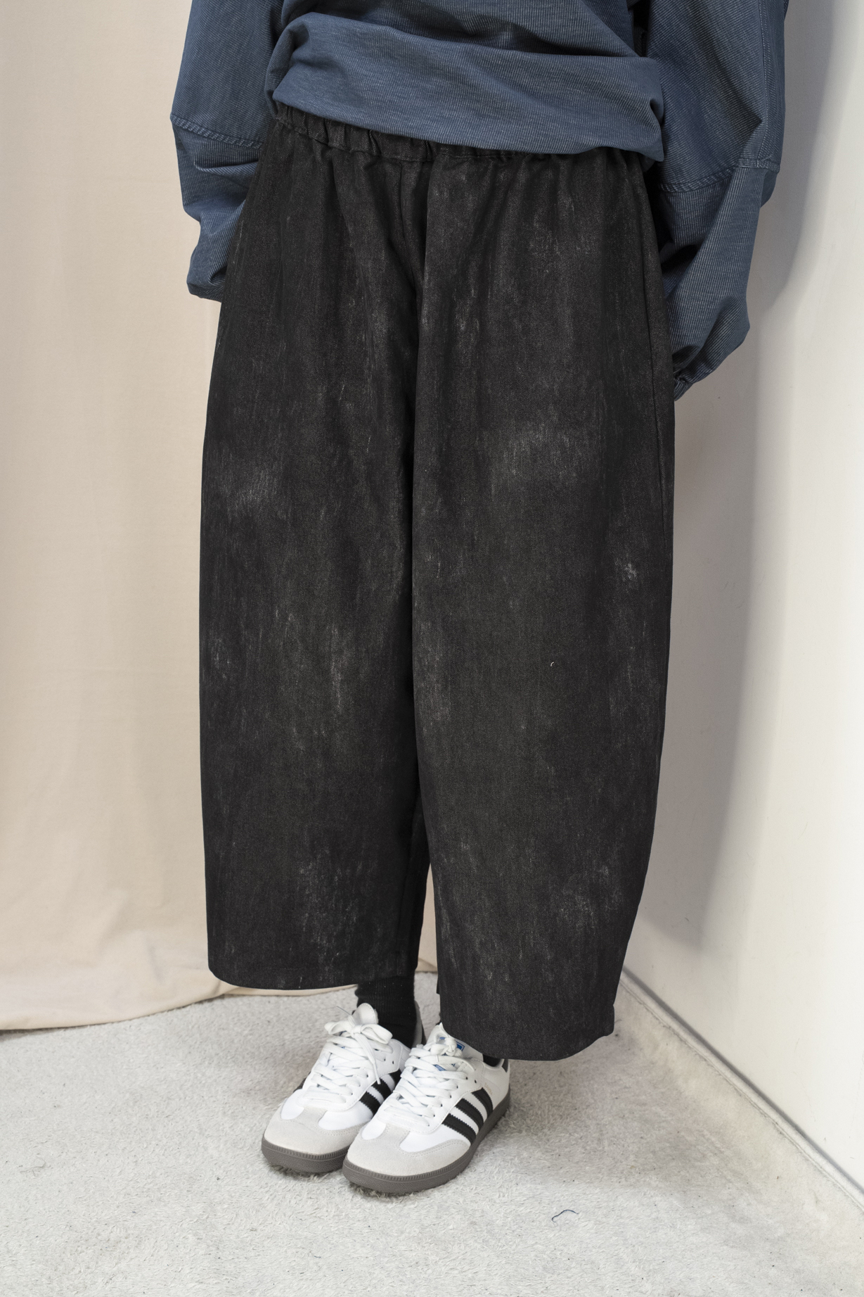 工業藝術風造型闊腳褲（3色）