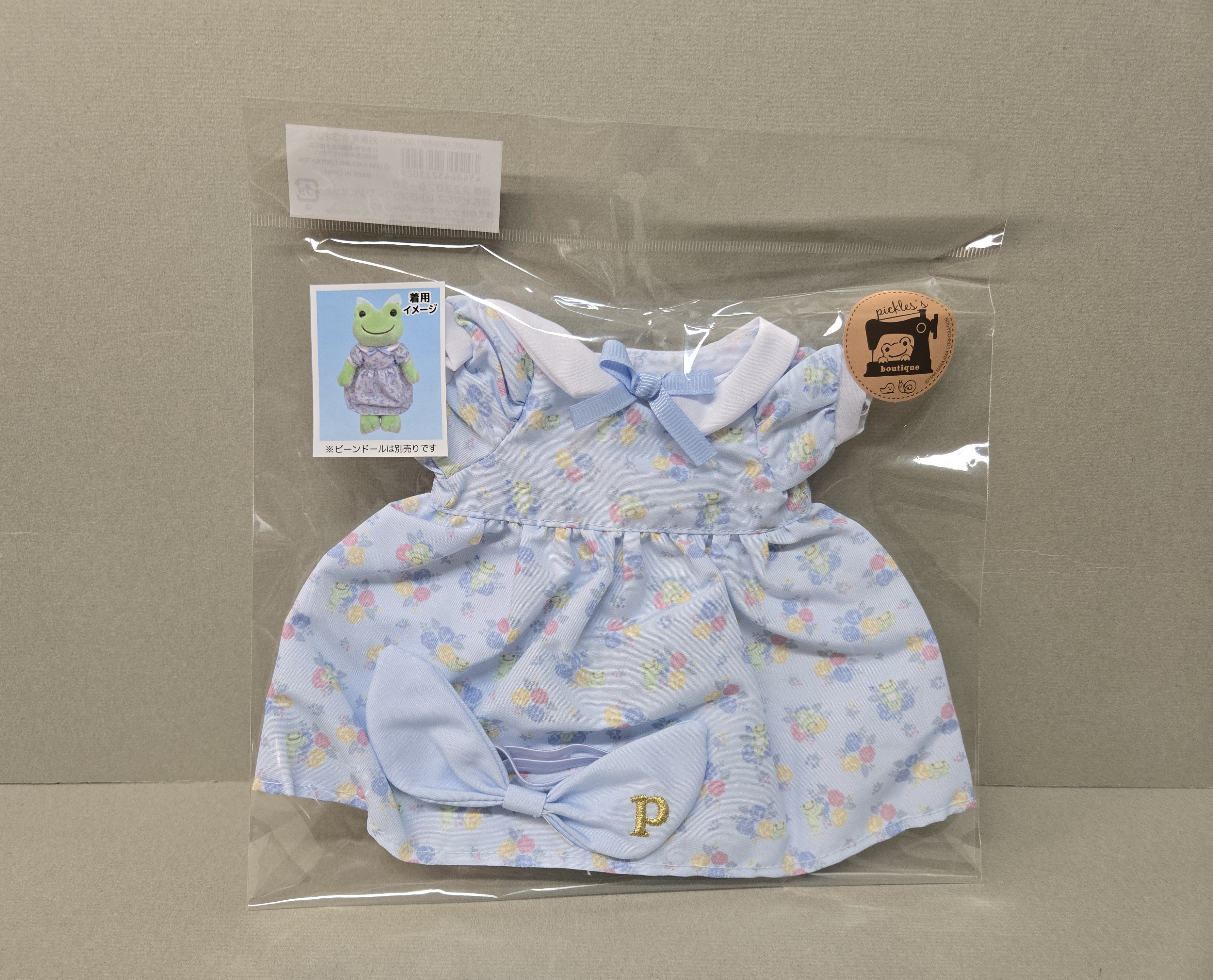 pickles淺藍色花花裙連蝴蝶頭匝