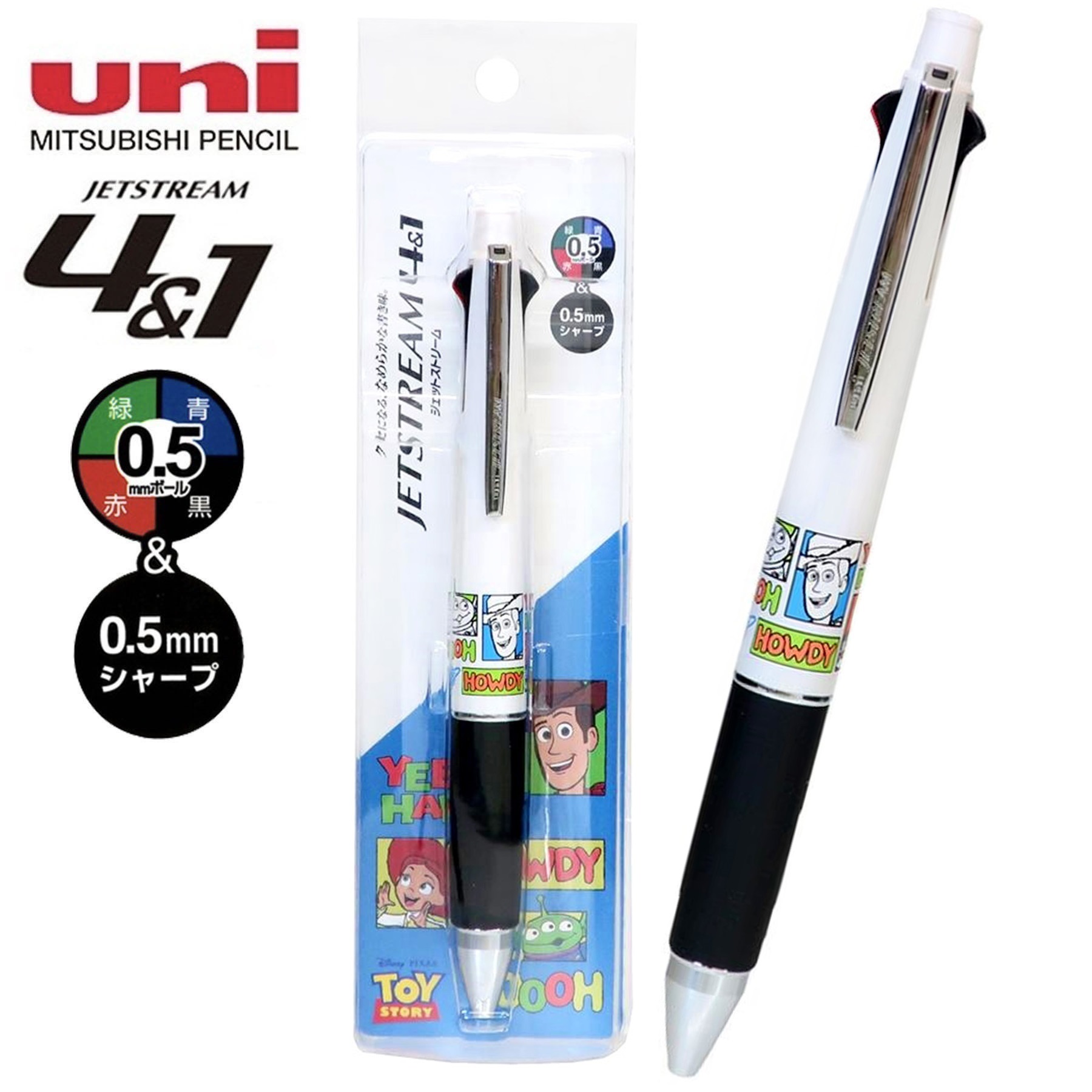 現貨｜Disney Toy Story 日本製 uni Jetstream 4&1 多功能 5用筆 0.5mm 4色原子筆 + 0.5mm 鉛芯筆 (308051)