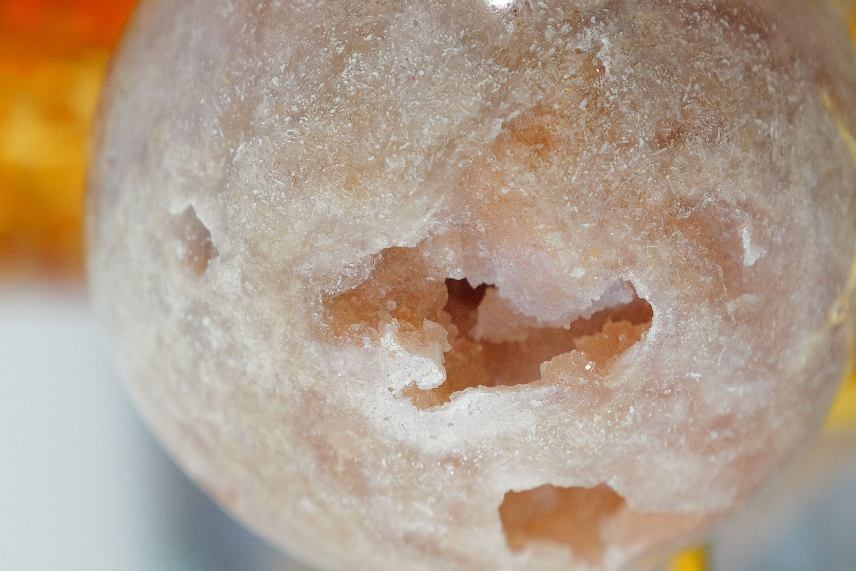 ༒ 6.7cm粉紅紫水晶 晶牙晶洞球༒ PA*7038CA8G3ms-RA19*5ET