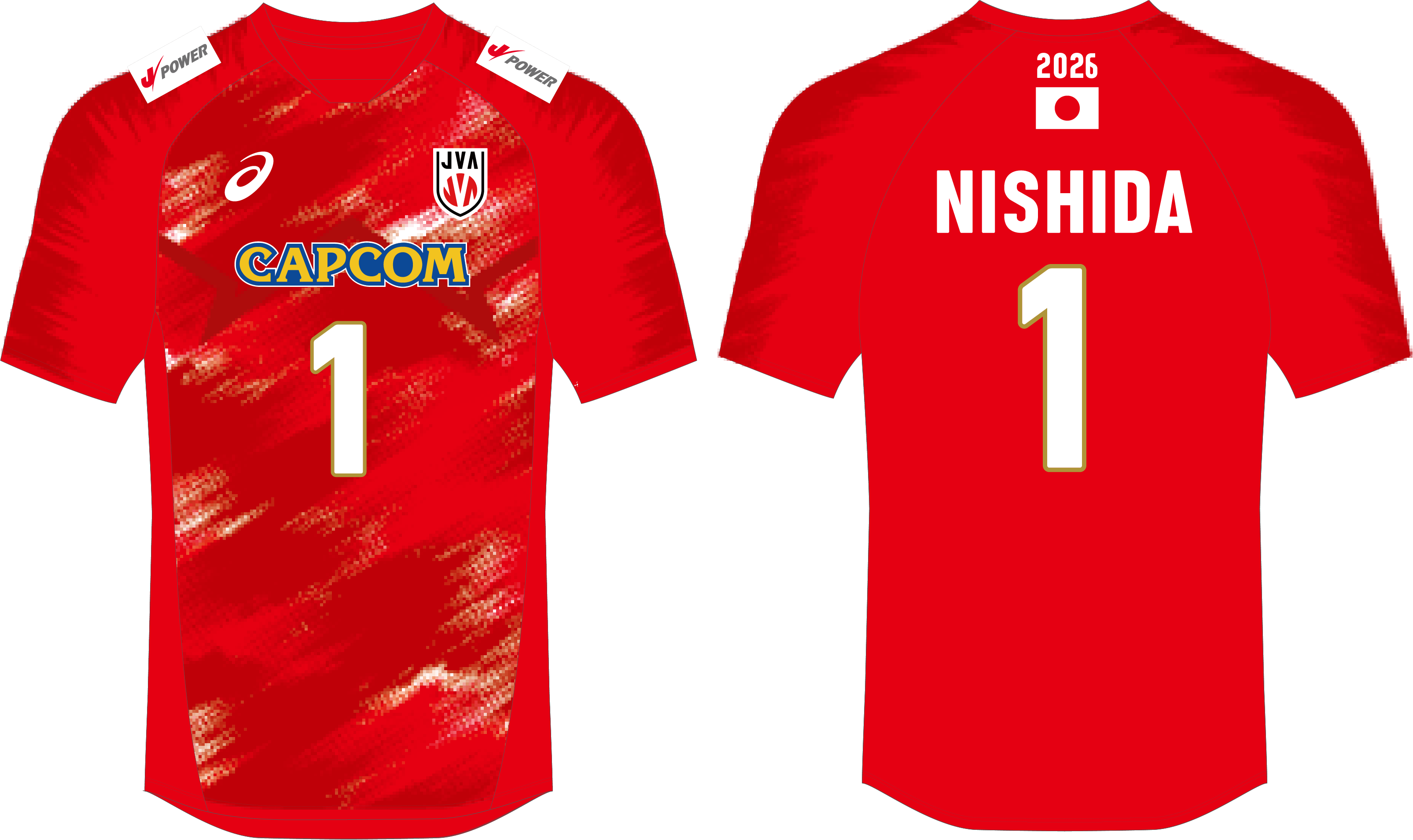 JVA Asics Japan Tee 2026 西田有志 Nishida - 日本男子國家隊復刻版球衣