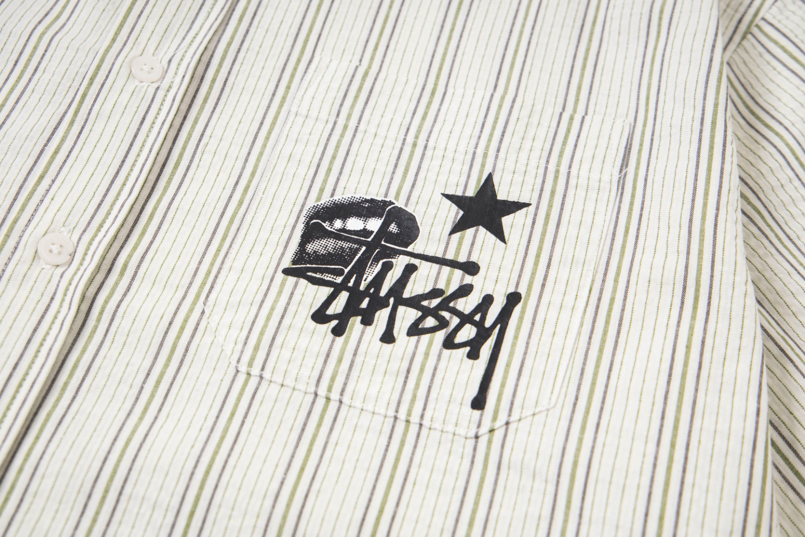 Stussy Striped Star Button-Up Shirt 