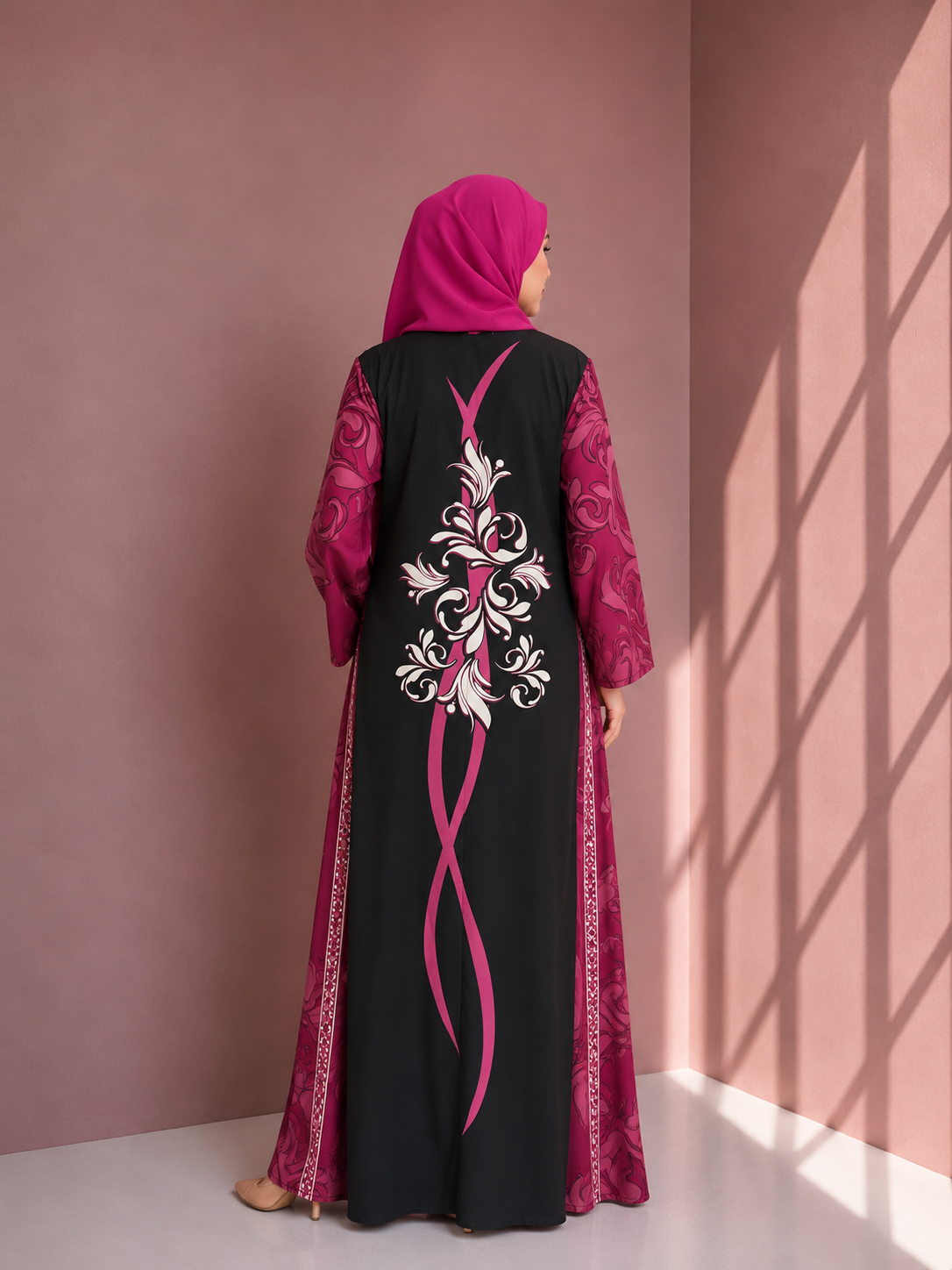RIBBON in Dual Colour Fuschia & Black