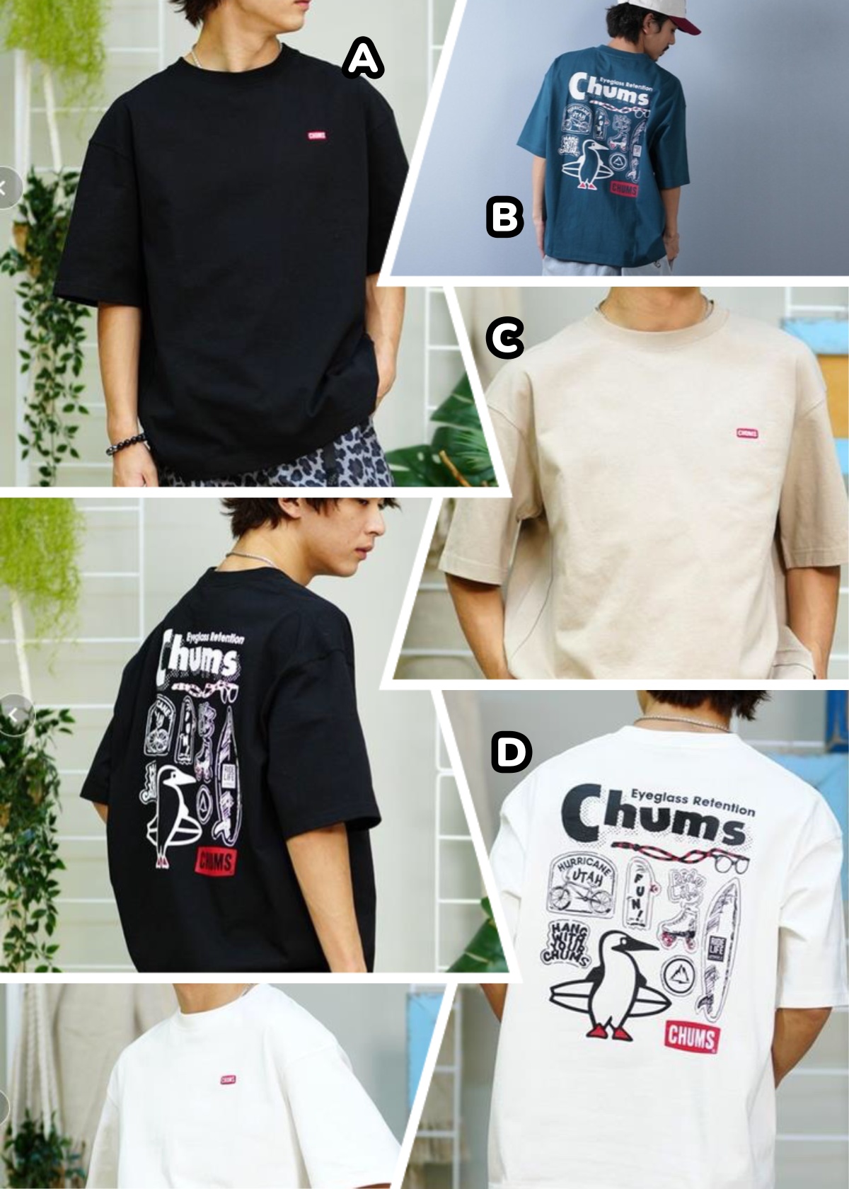 CHUMS 前刺繡後印花標短袖Tee 