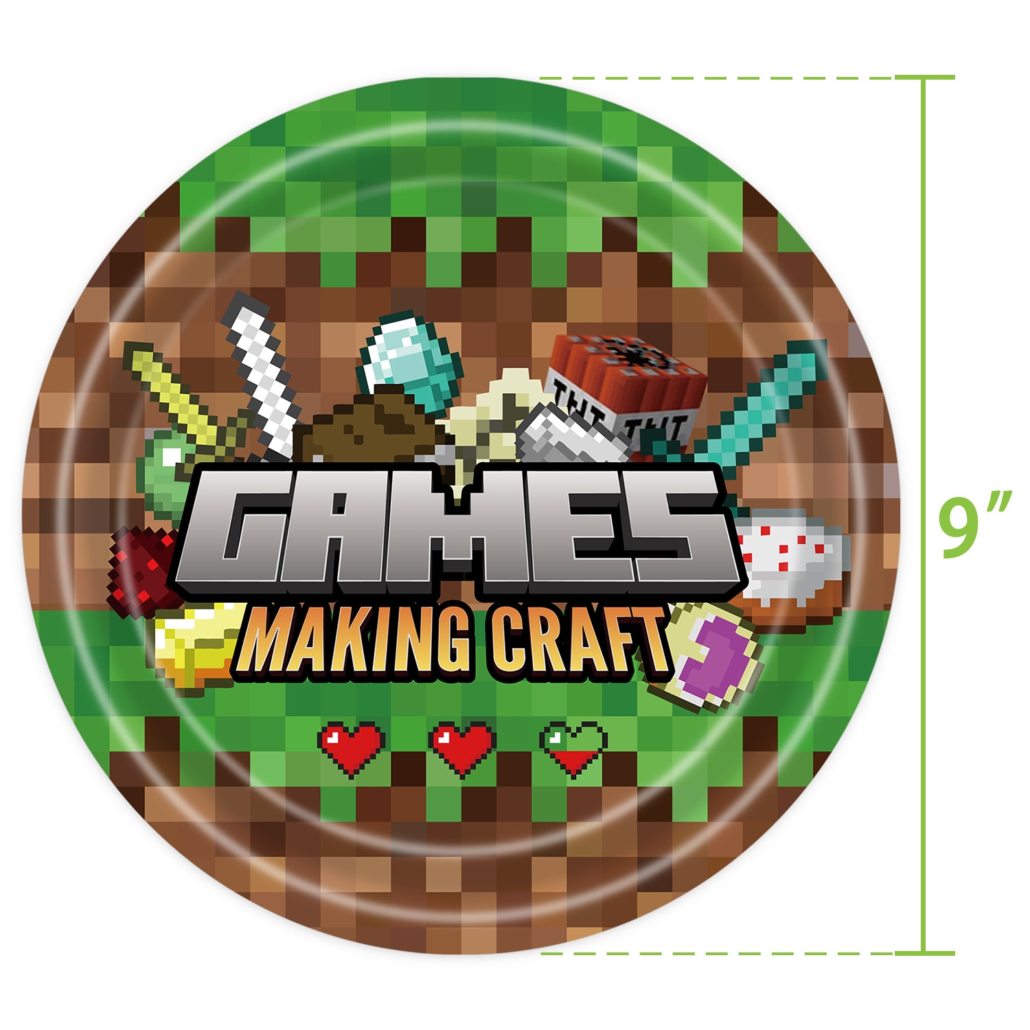 Minecraft 我的世界 生日派對用品套裝 9件套（10人份）