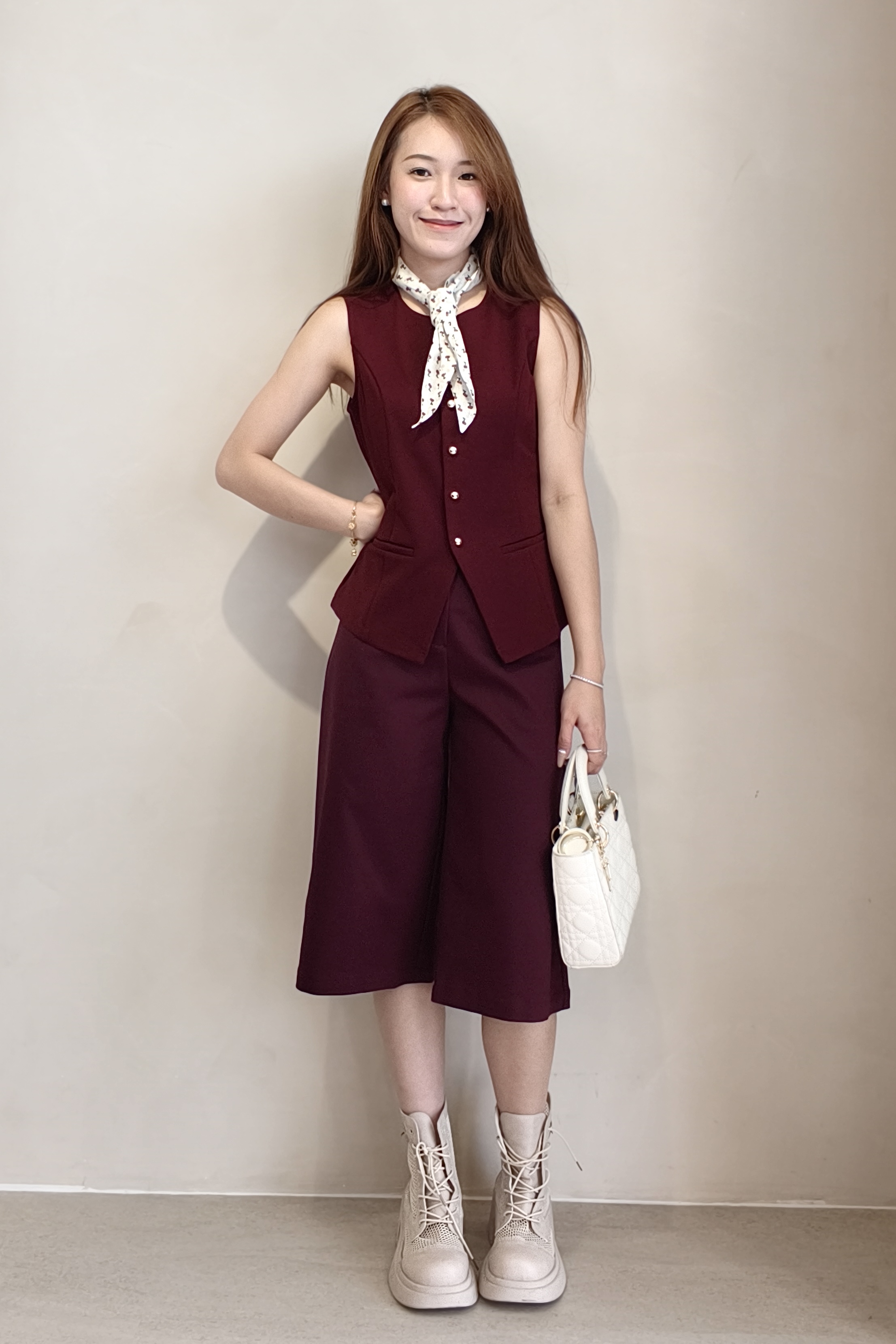 985679 Valerie Tailored Wide-Leg Culotte Pants