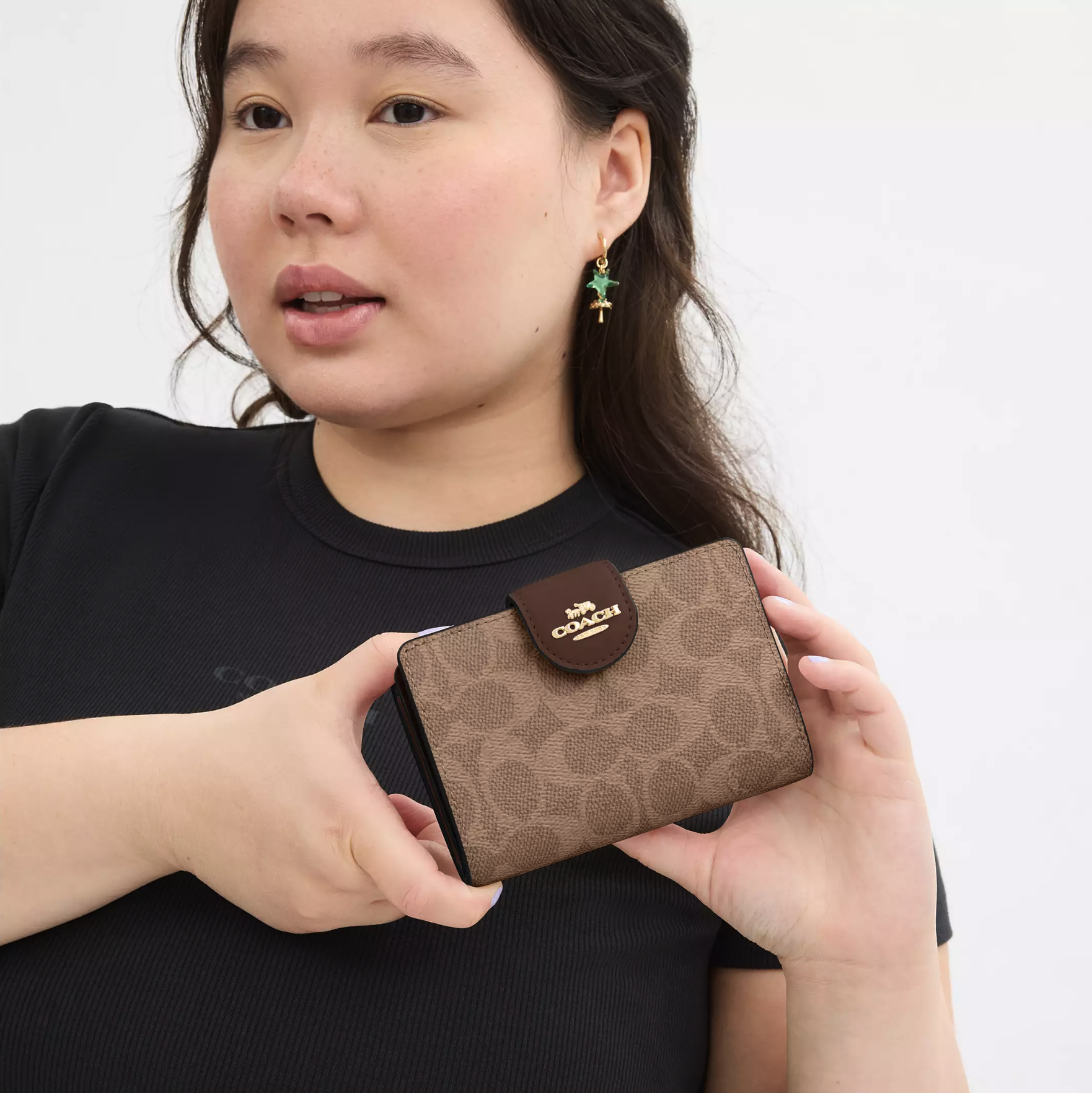 Coach Medium Corner Zip Wallet in Signature Canvas