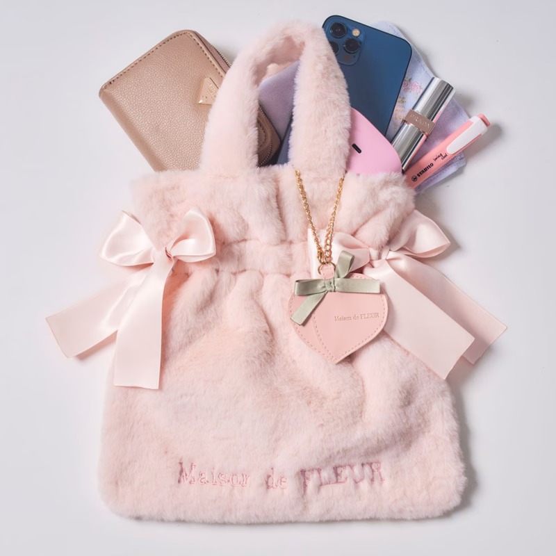 🎀【預訂】Maison de FLEUR 毛毛迷你包 BOOK PEACH