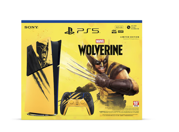 Sony PlayStation 5 數位版 Slim 主機 –《漫威狼人》戰鬥黃色限量版 – 同捆組 香港行貨