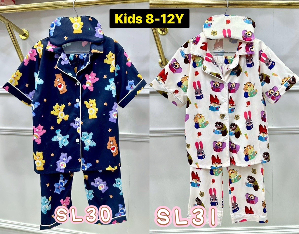 泰國直送真絲睡衣 兒童版 尺寸： 3-6 years 8-12years