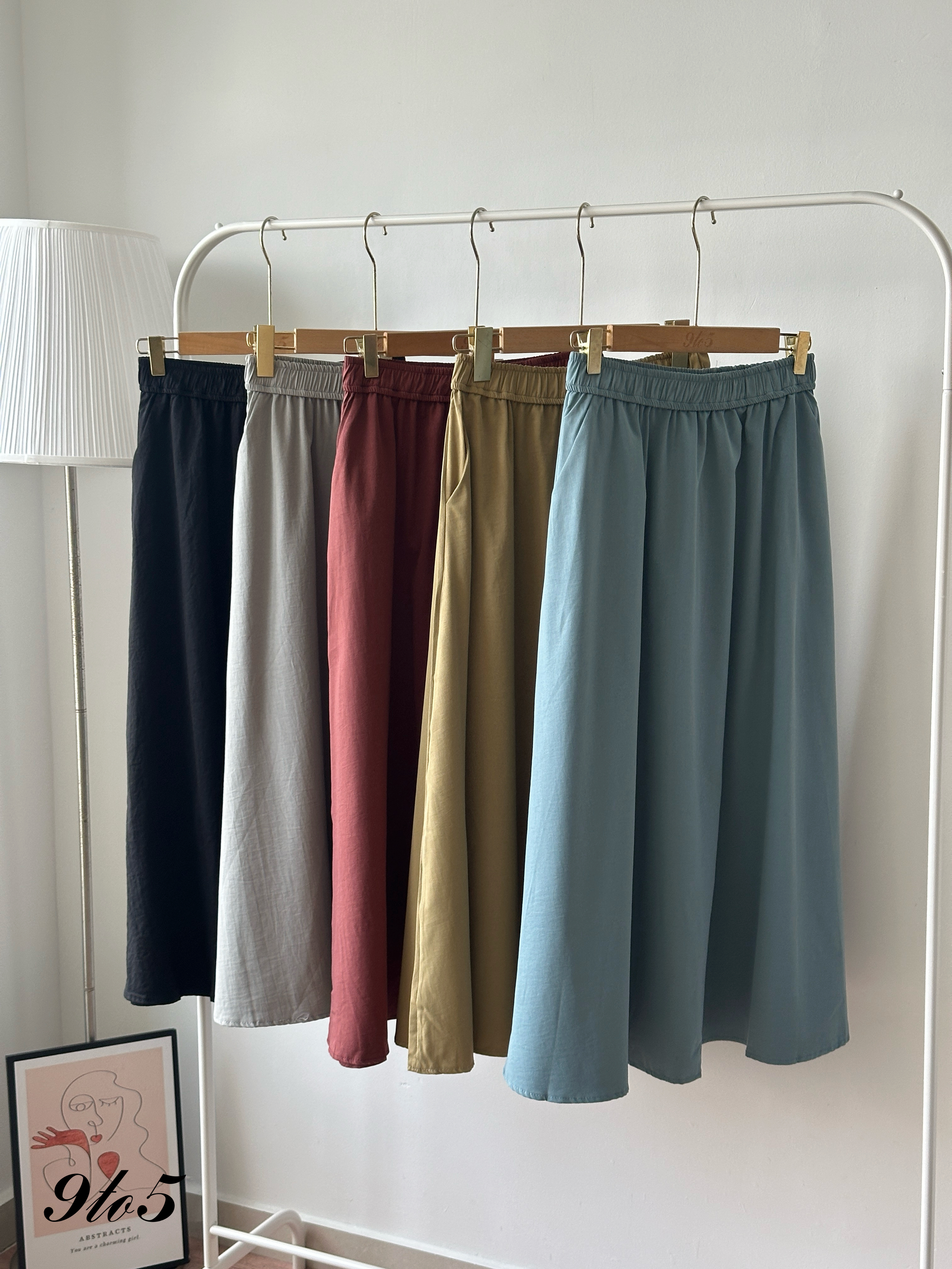 S1959 A Line Maxi Skirt - 5 Colors 