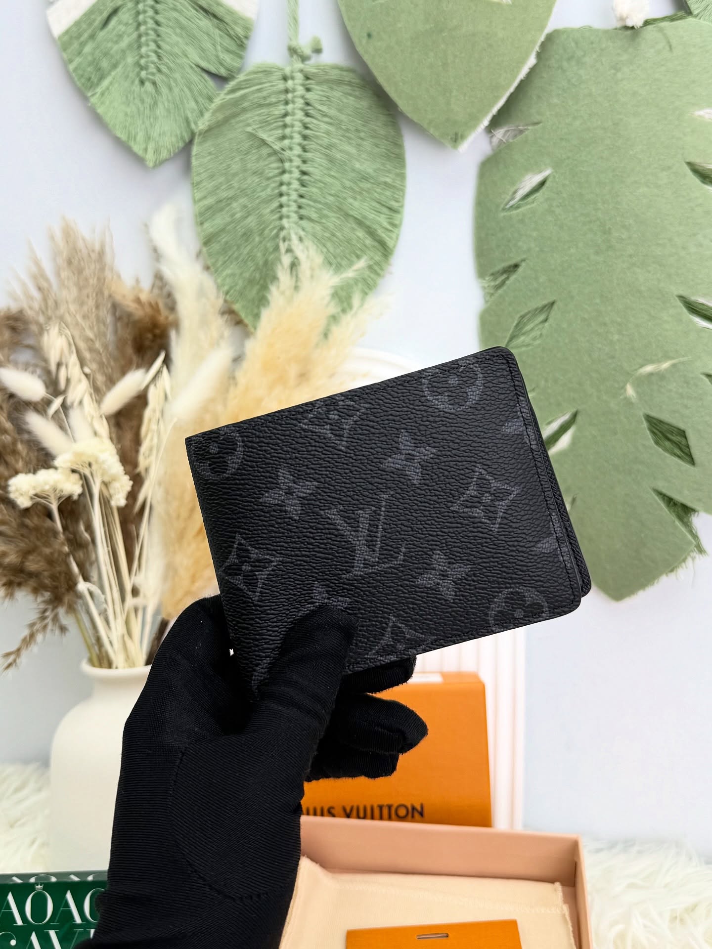 Lv🤍PRE OWNED 黑色老花 wallet 晶片款 有塵袋 有盒🖤