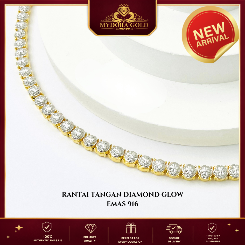 MYDORA EMAS 916 Rantai Tangan Diamond Glow | EMAS 916/22K