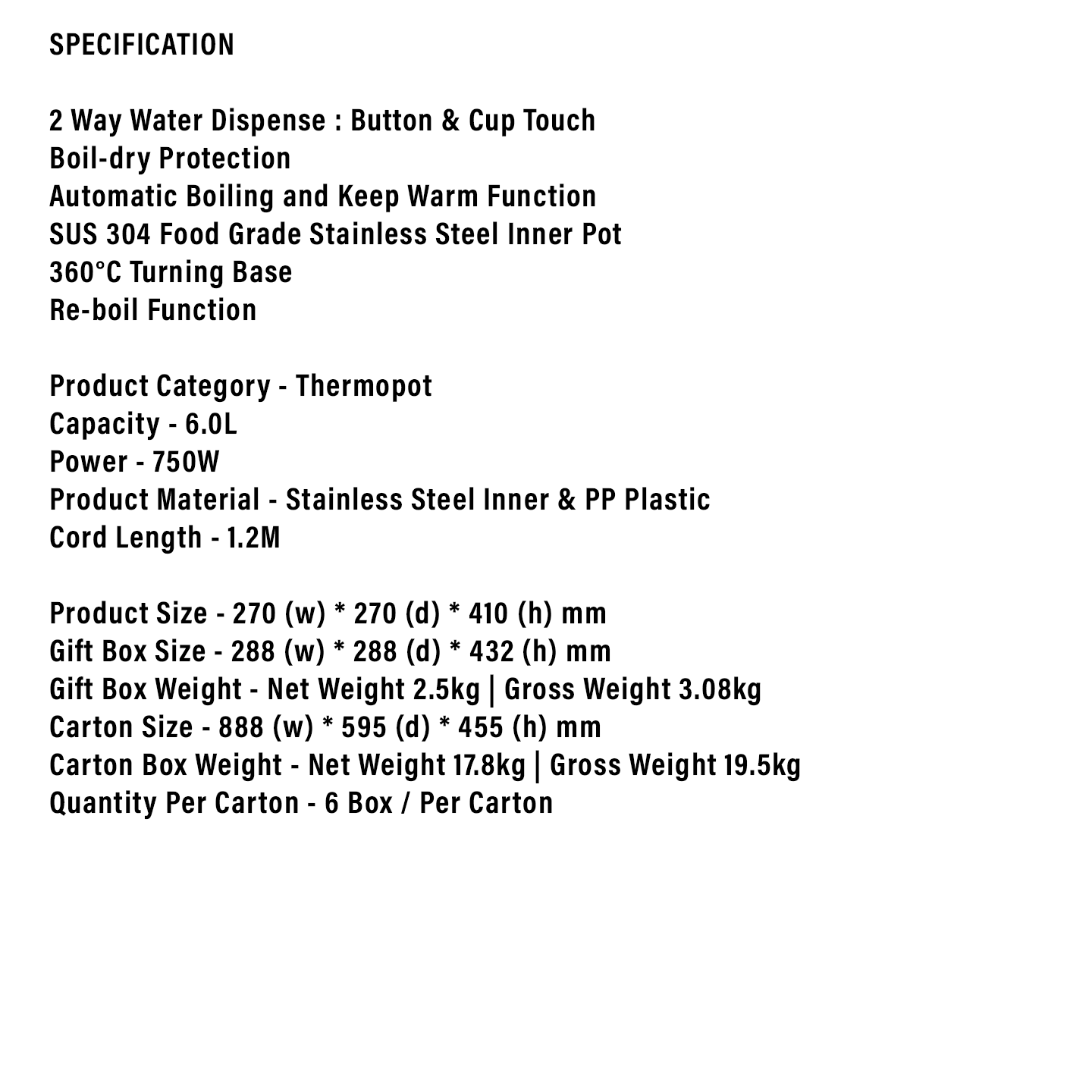 Faber 6.0L Fantasia Thermo Pot FANTASIA 606