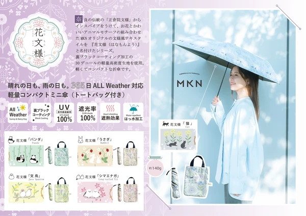 日本花文樣50cm文鳥輕量迷你傘