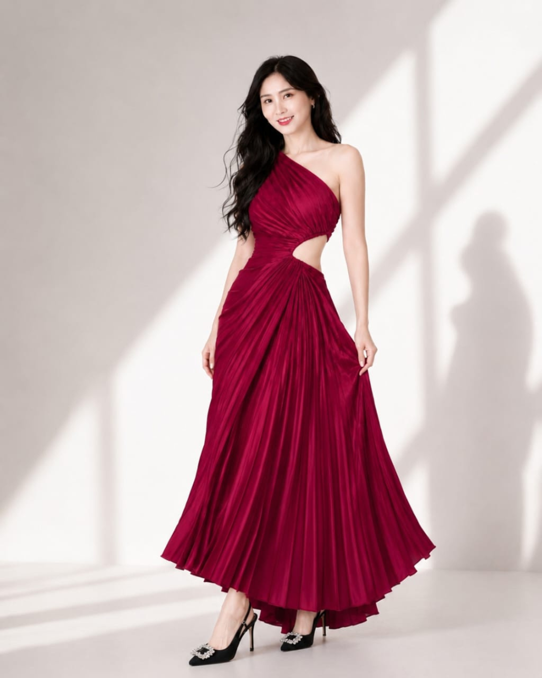 5138 Maureen 2 Color Ruffled Off-shoulder Maxi Dress 