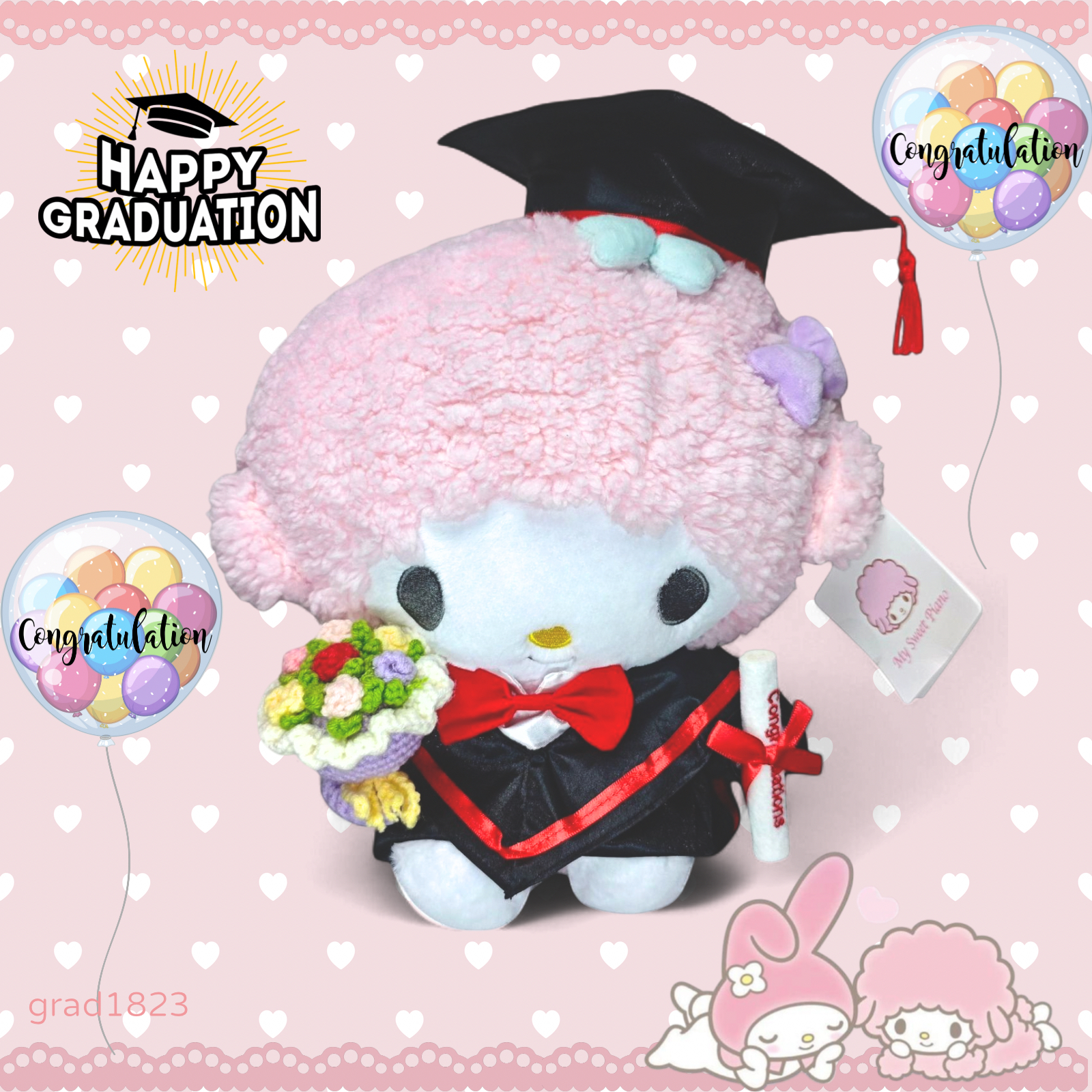 【My Sweet Piano】Piano畢業公仔 可加名字刺繡｜幼稚園畢業禮物推薦｜grad1823