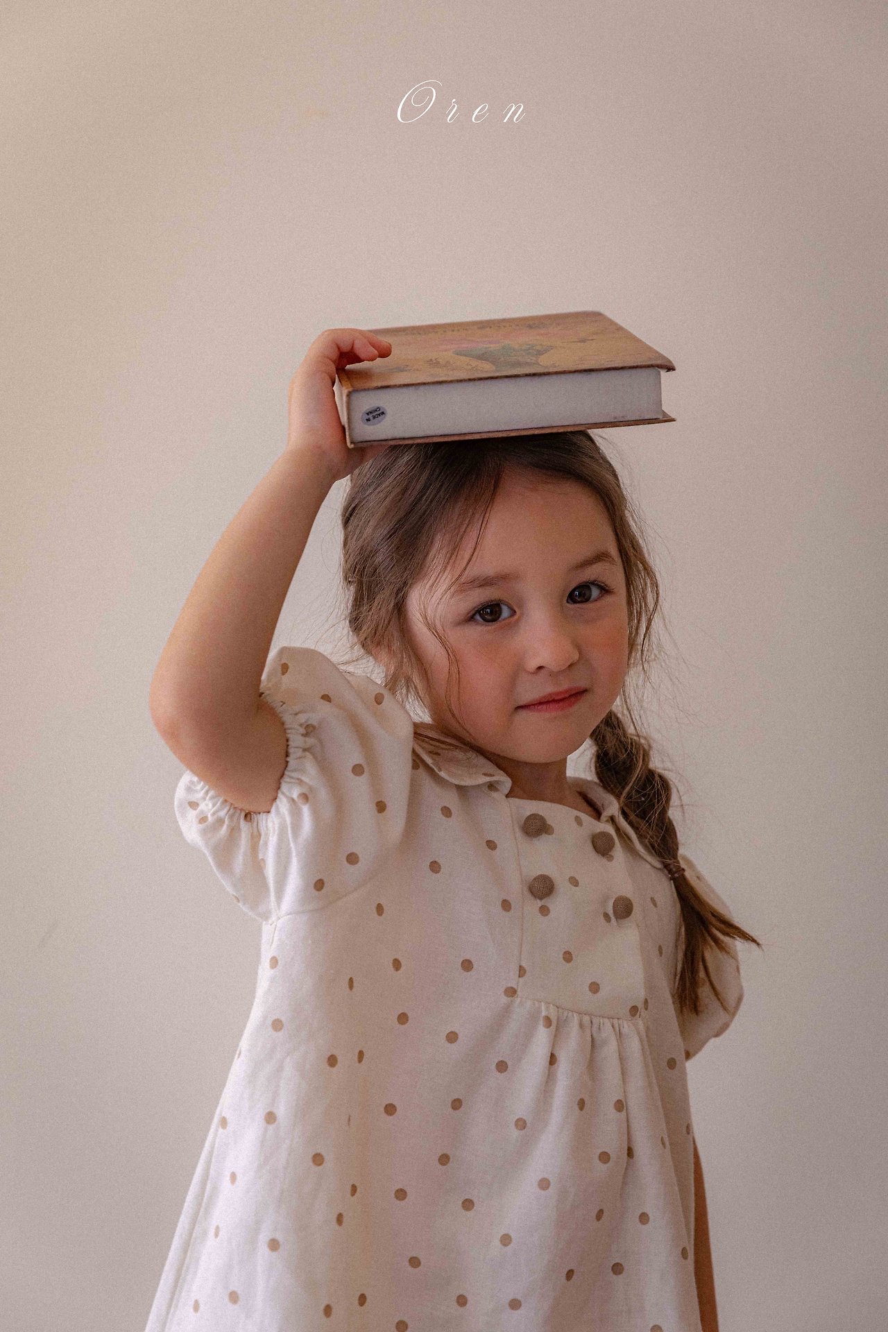 ☀️預訂 韓國直送☀️🇰🇷Oren 雙排鈕扣波點翻領亞麻混紡短袖包屁衣/連身裙/上下套裝