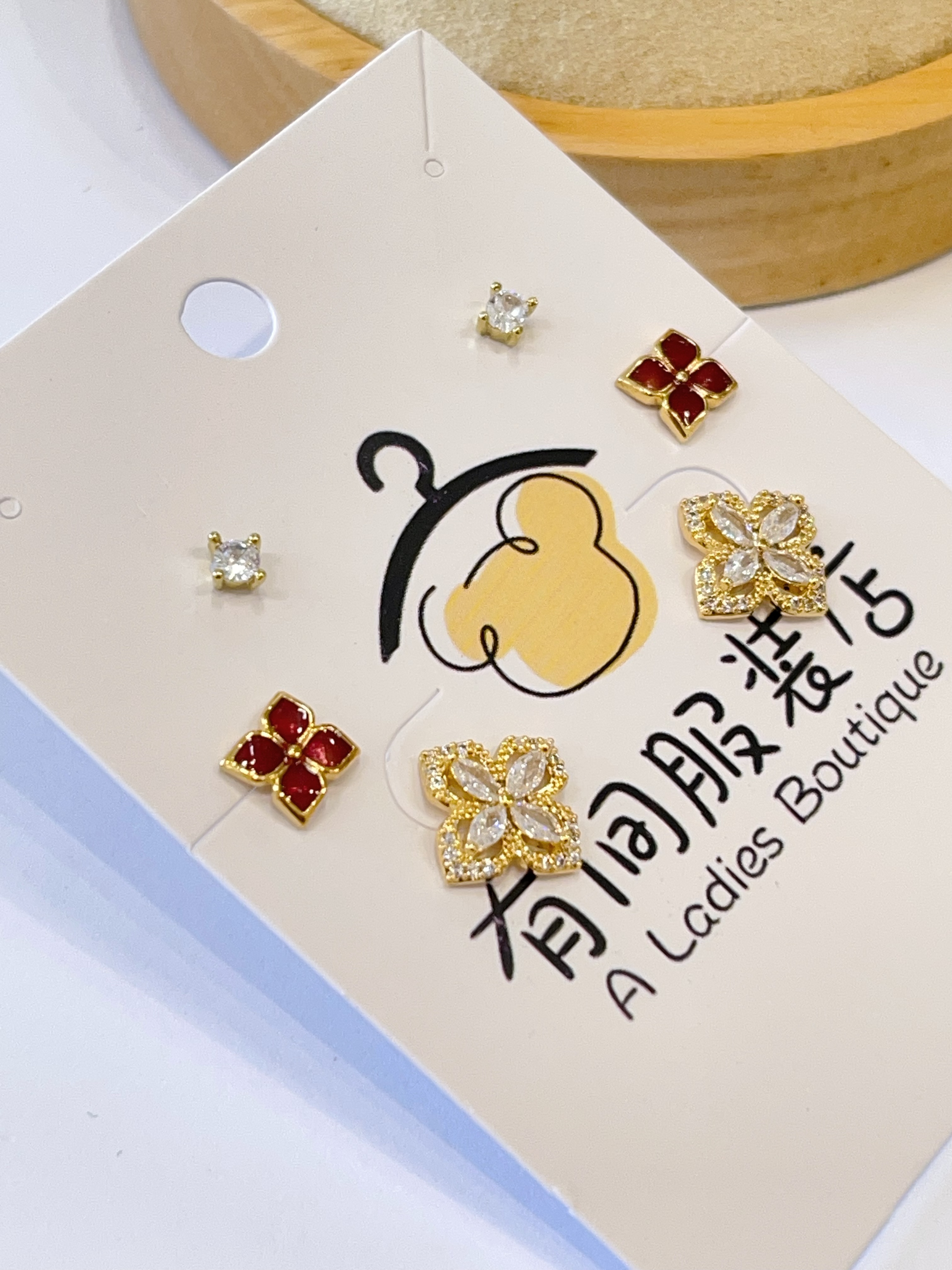 幸运四叶草不同款耳环套装