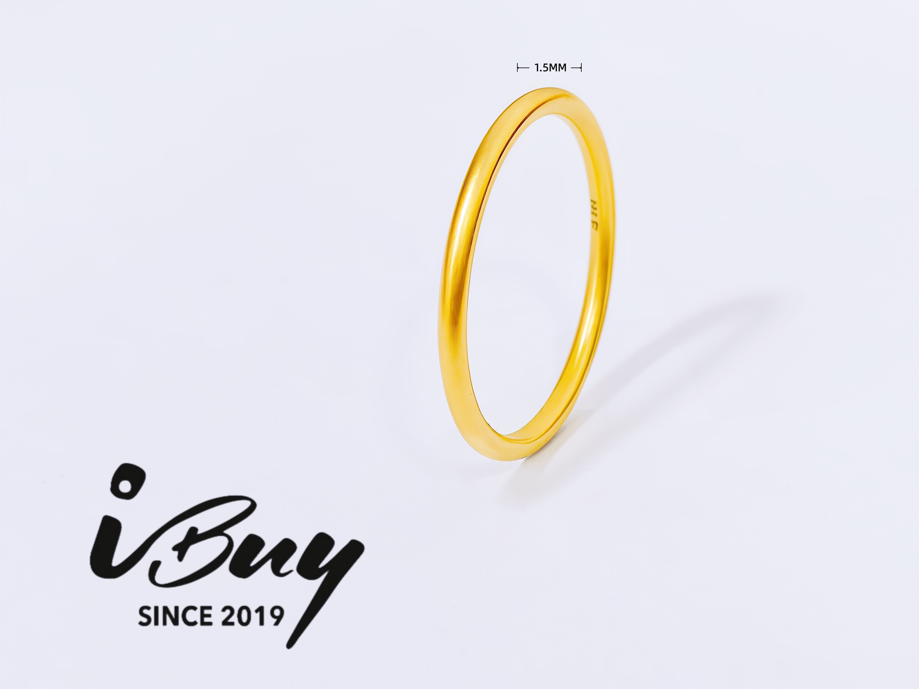 999 GOLD METTE PLAIN BAND RING 999 金 蒙沙素圈戒指