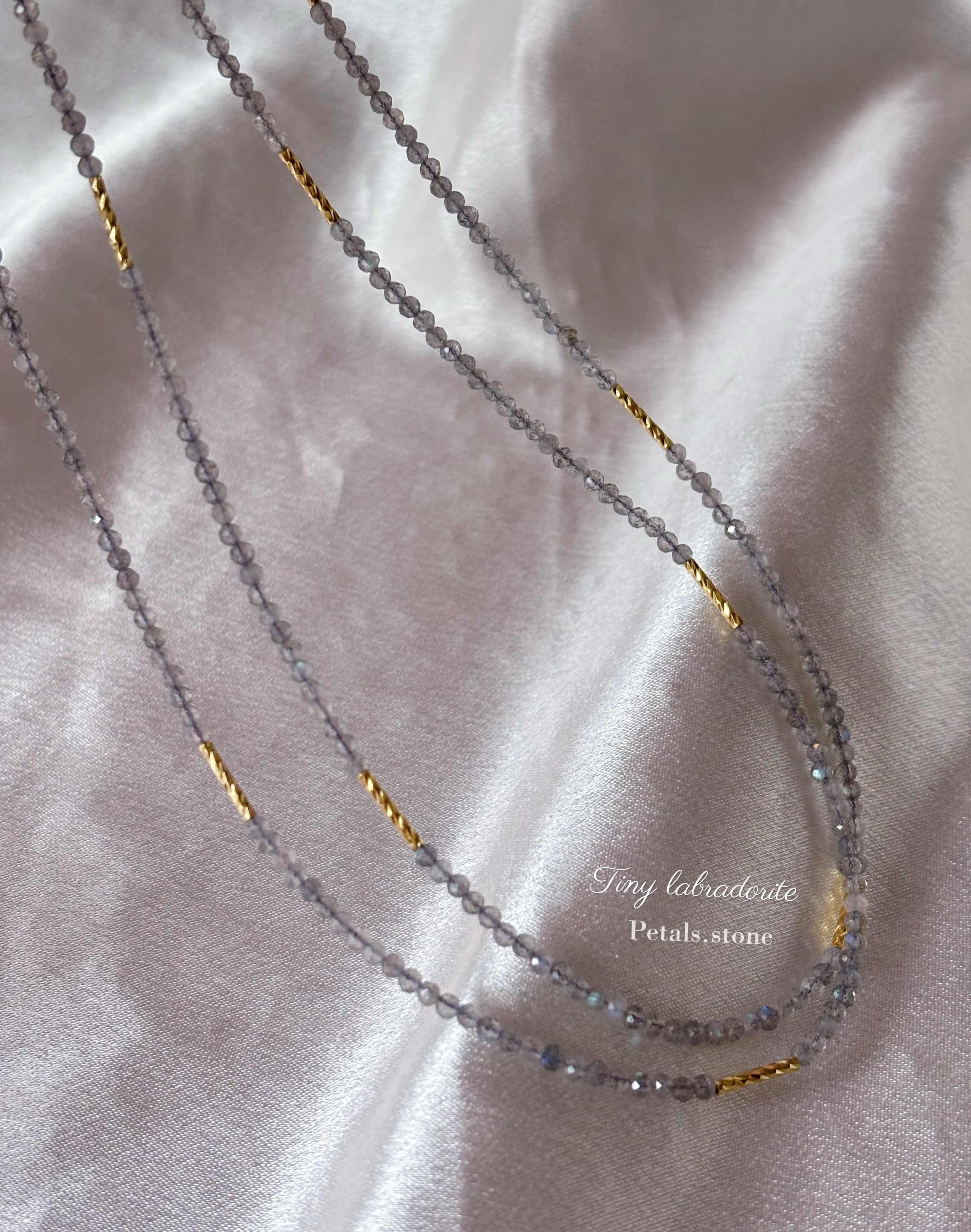✨Tiny Labradorite ო̤̫| 精緻切割拉長石頸鏈💙