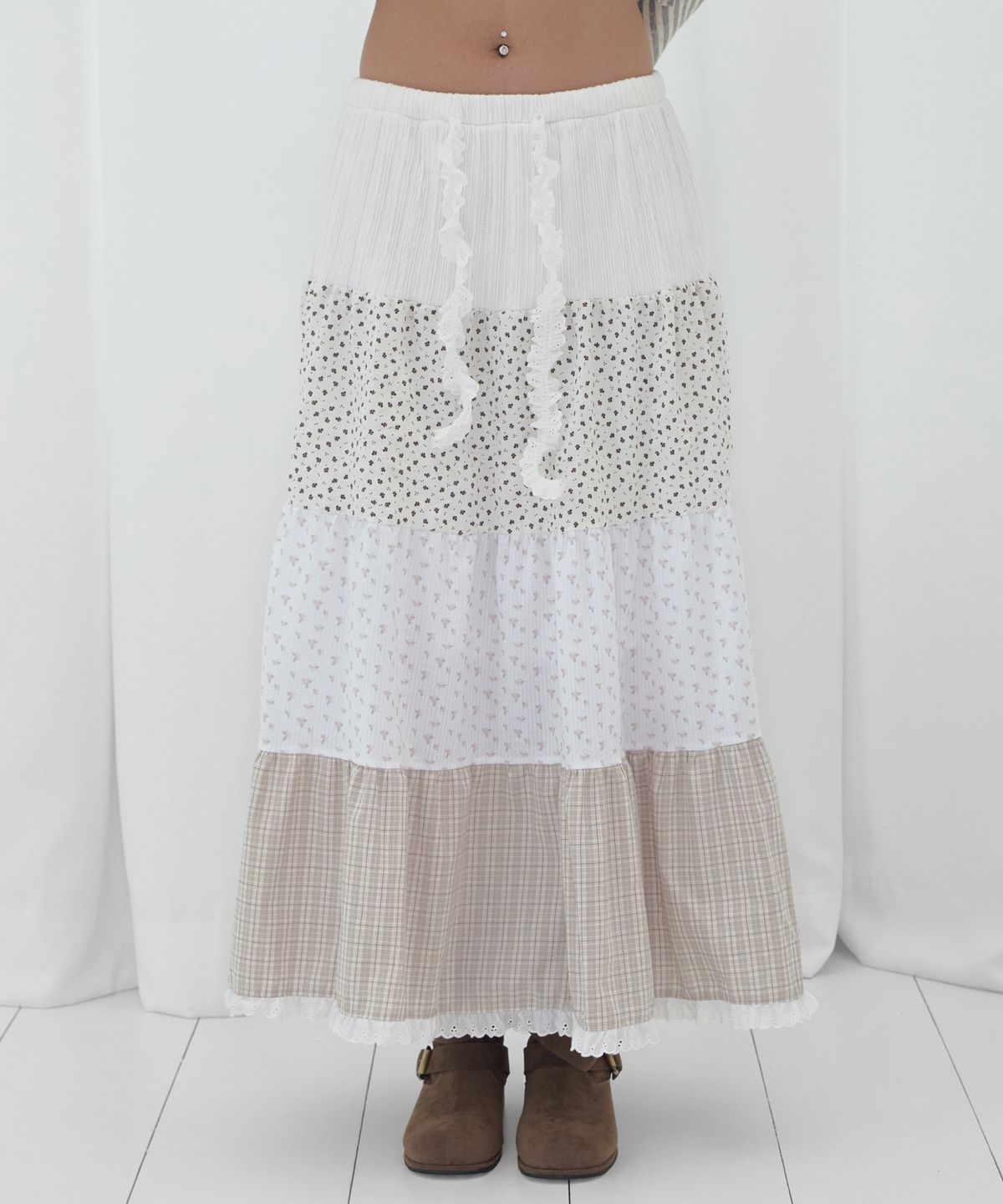 🇰🇷訂購｜FANCY CLUB 26SS｜Floral lace cancan long skirt 