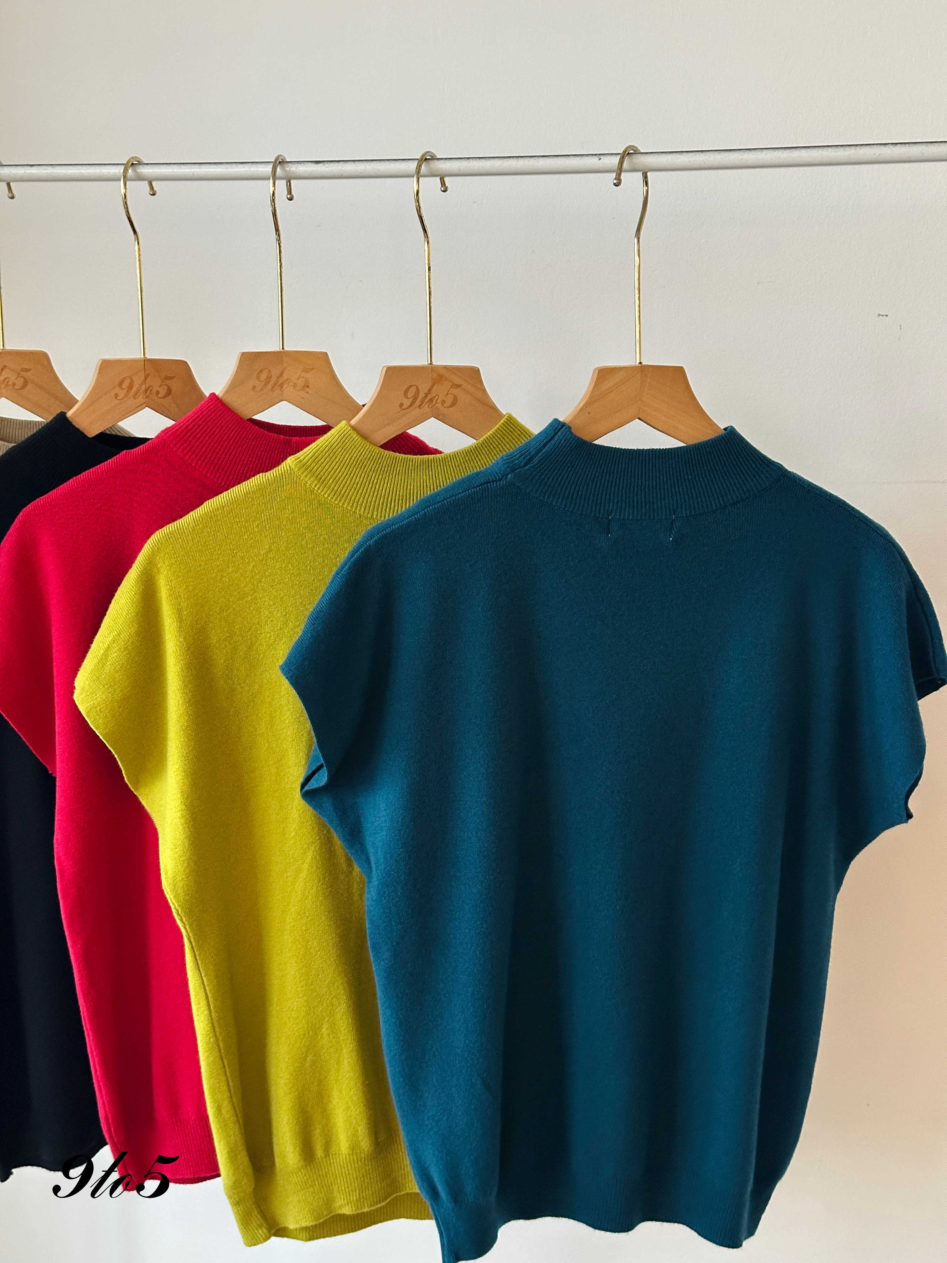 T3928 Cape Sleeve Knit Top - 5 Colors