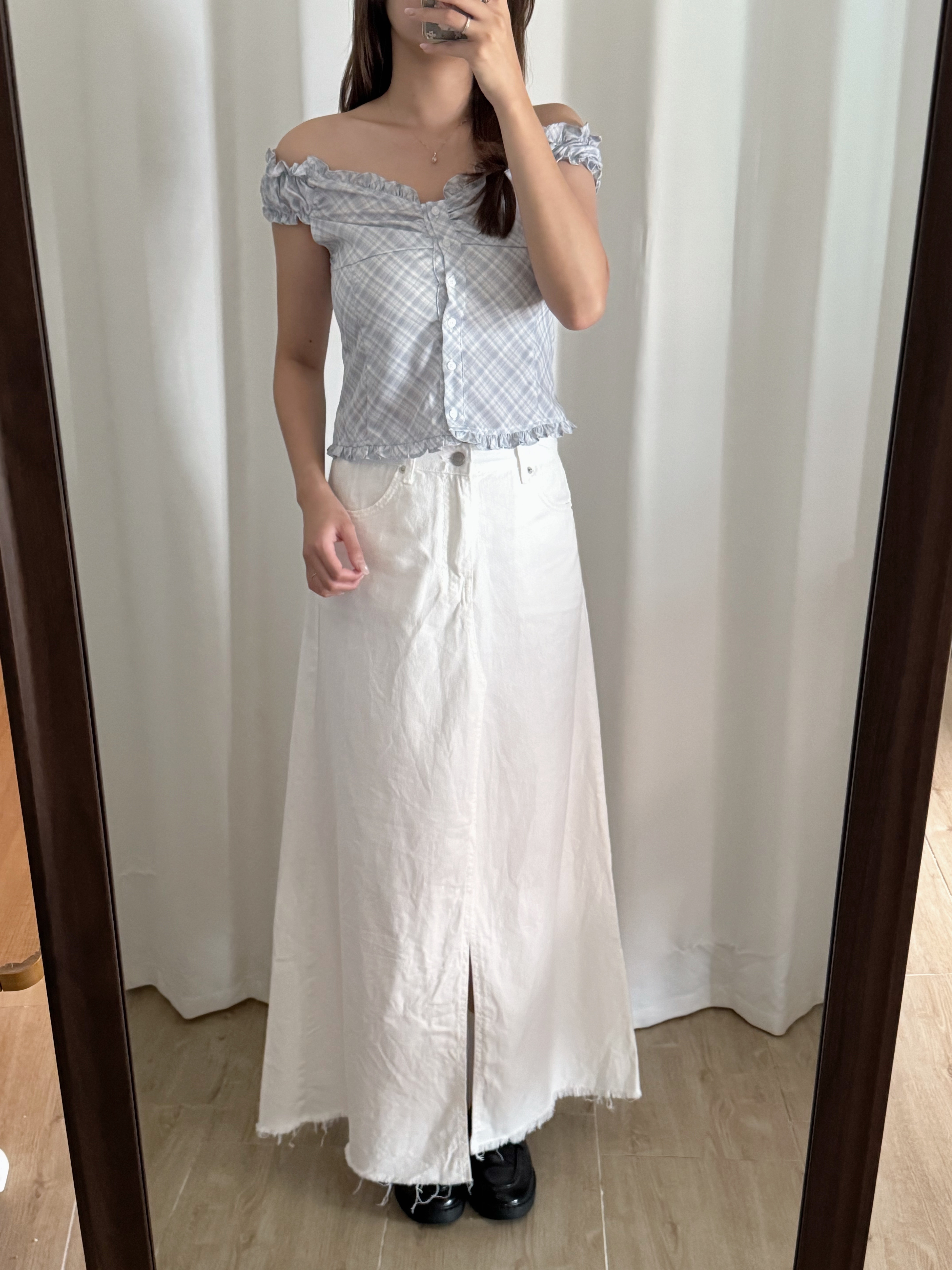 2-ways復古菱格短袖上衣(兩色入)