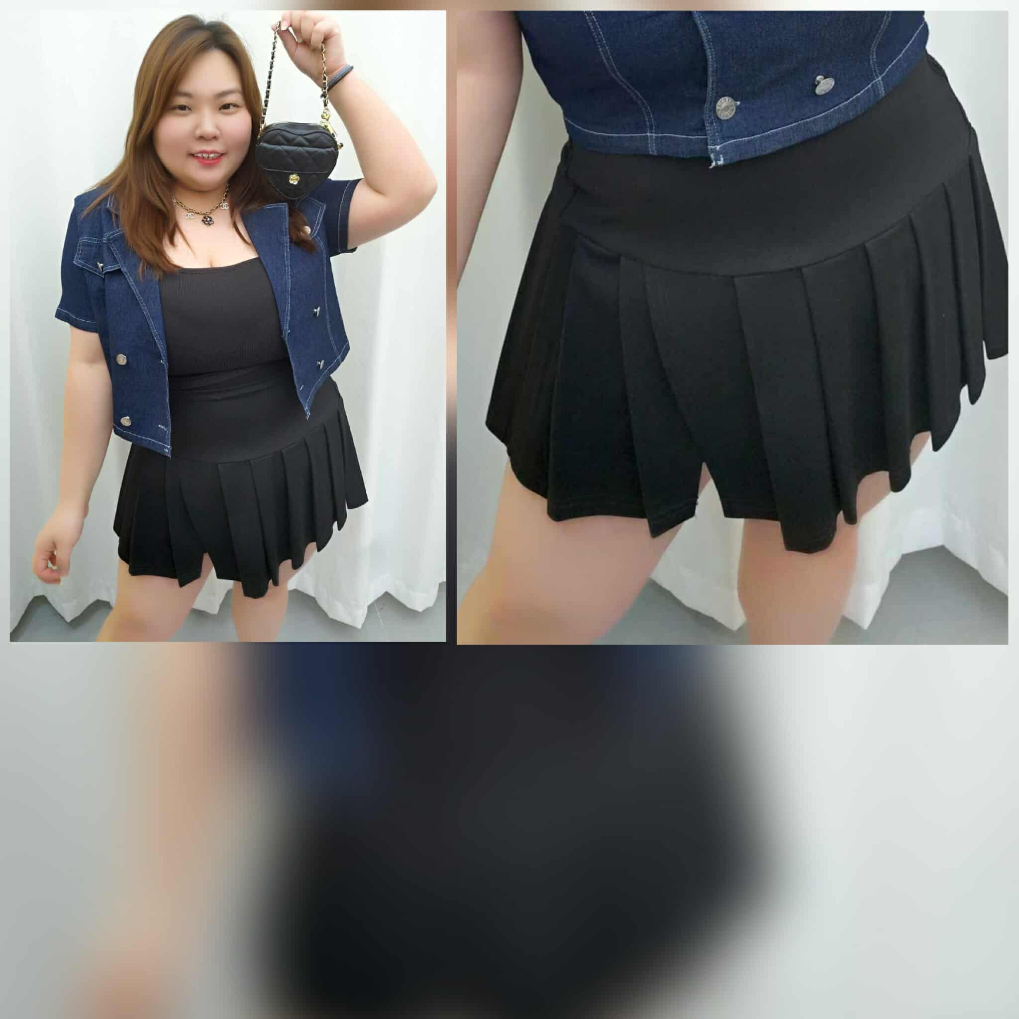 TW#5336 拼百褶显瘦裤裙