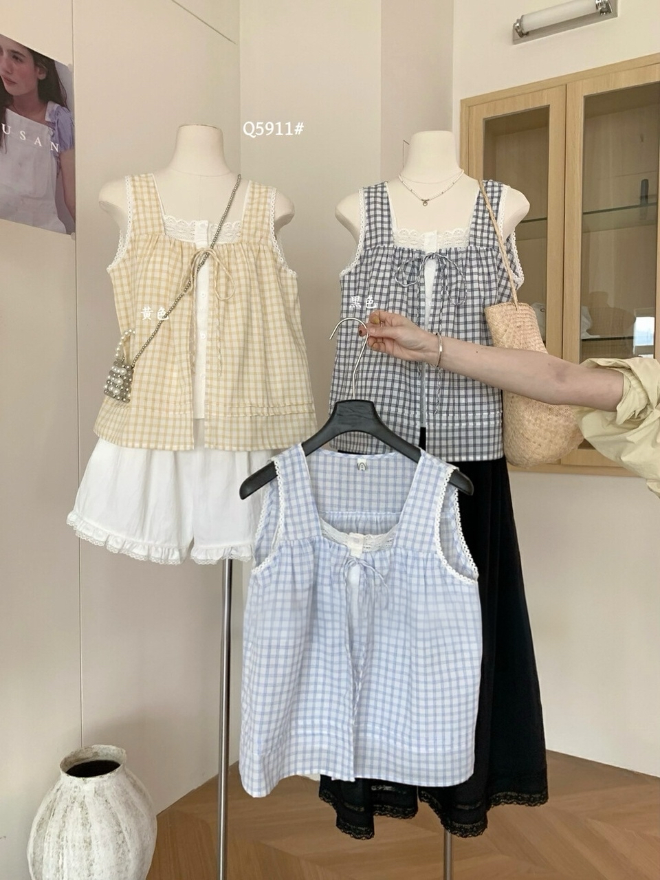 拼接格子假两件